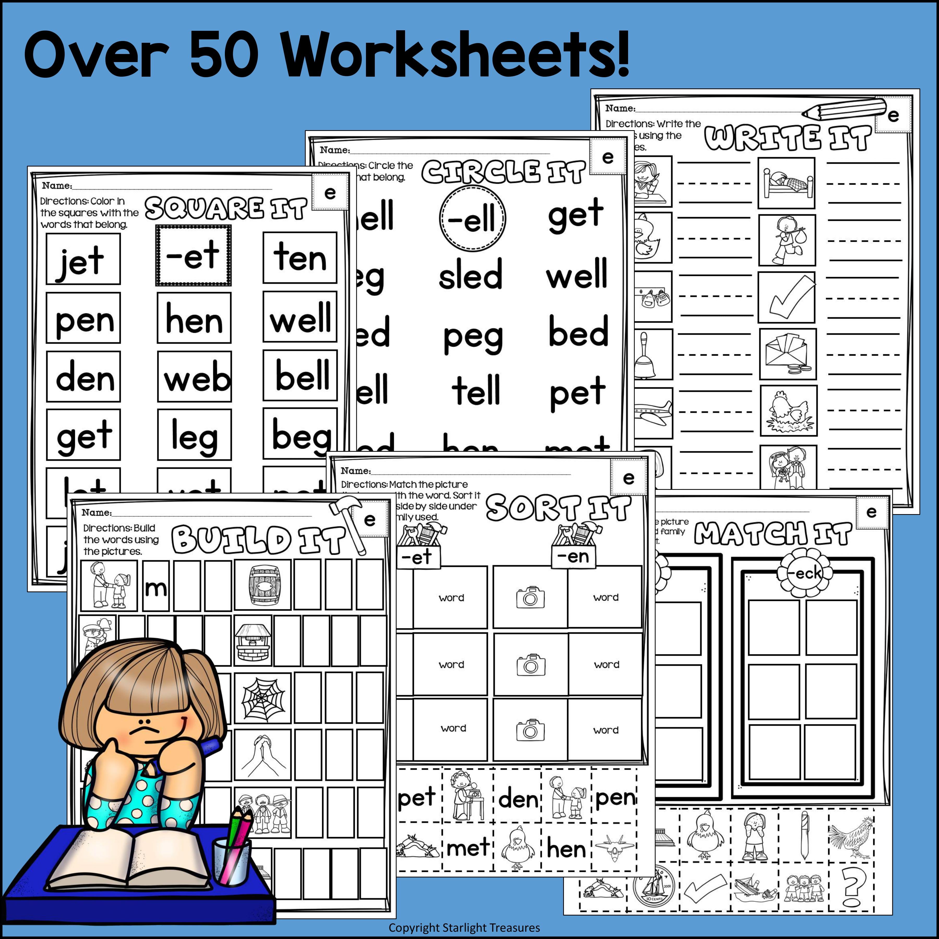 Short E Worksheets and Activities for Early Readers