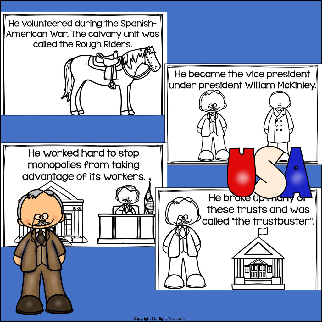 Theodore Roosevelt Mini Book for Early Readers: Presidents' Day