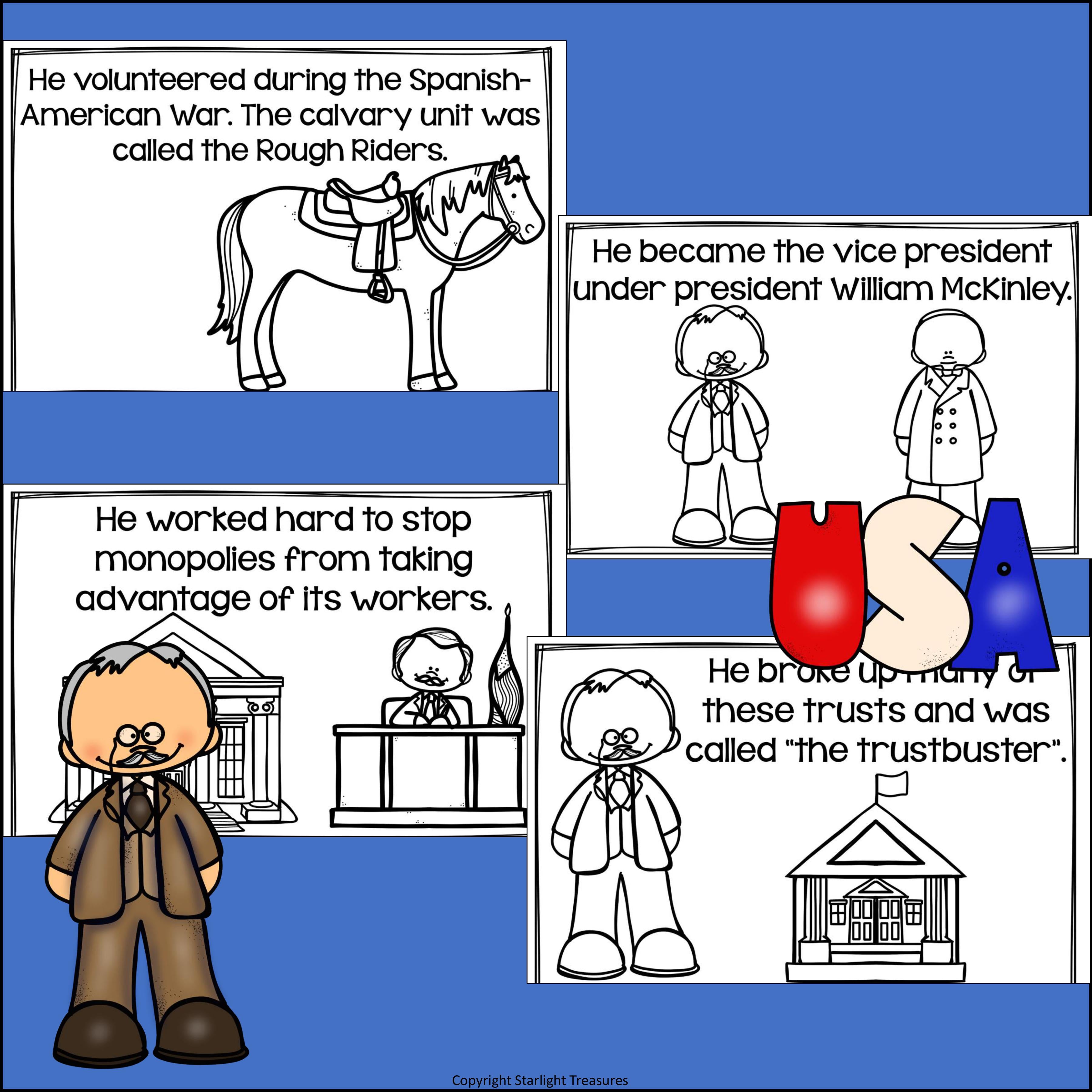 Theodore Roosevelt Mini Book for Early Readers: Presidents' Day