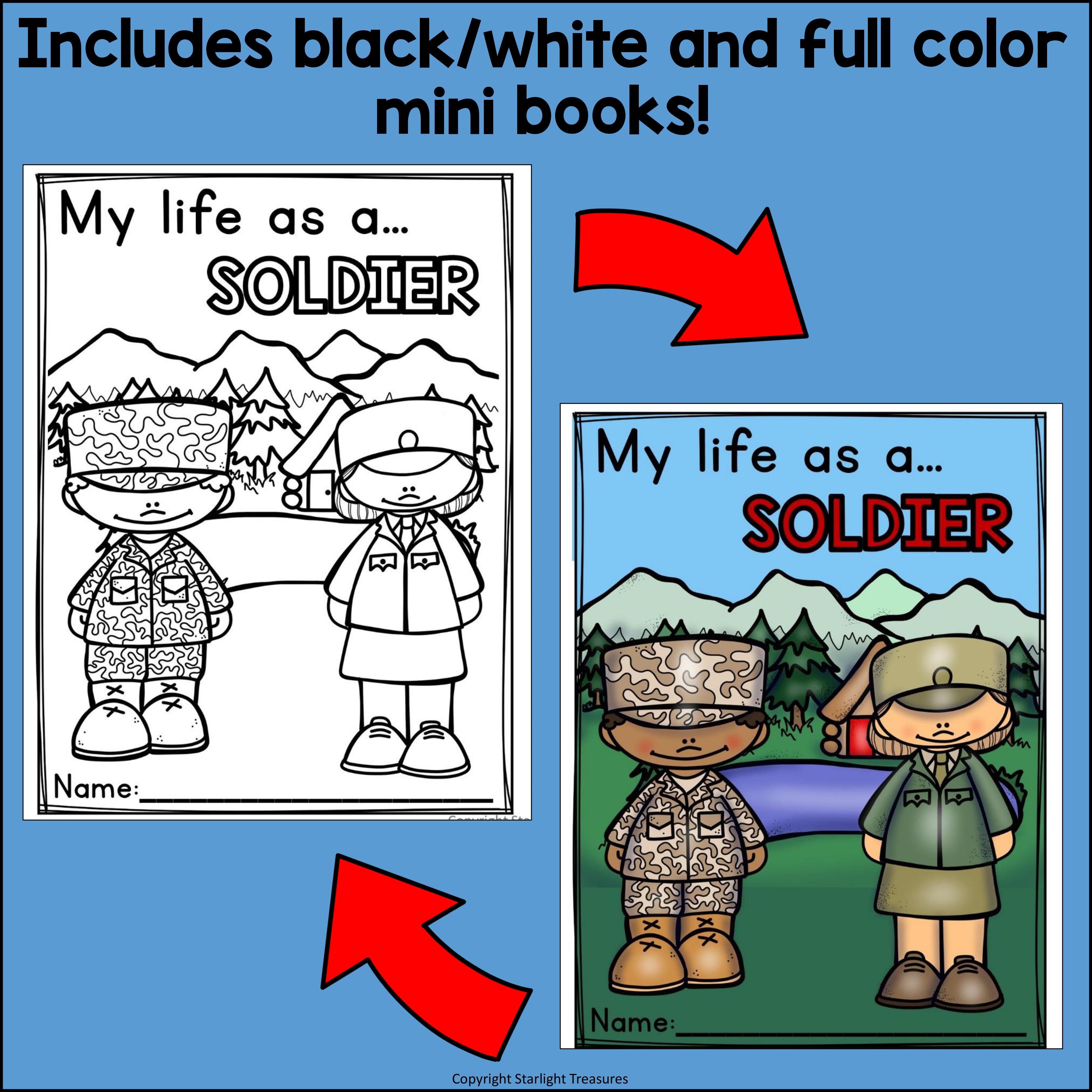 Soldier Mini Book for Early Readers 