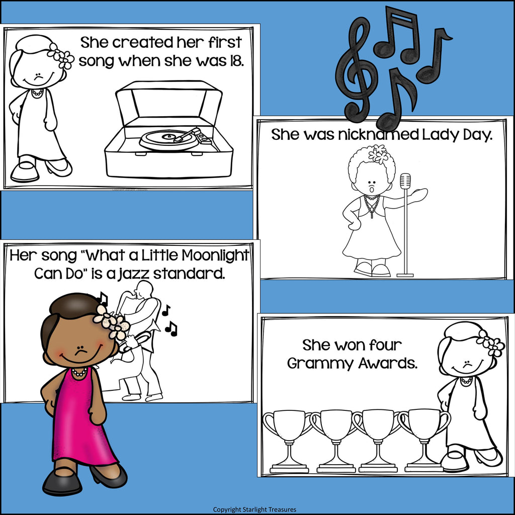 Billie Holiday Mini Book for Early Readers: Black History Month
