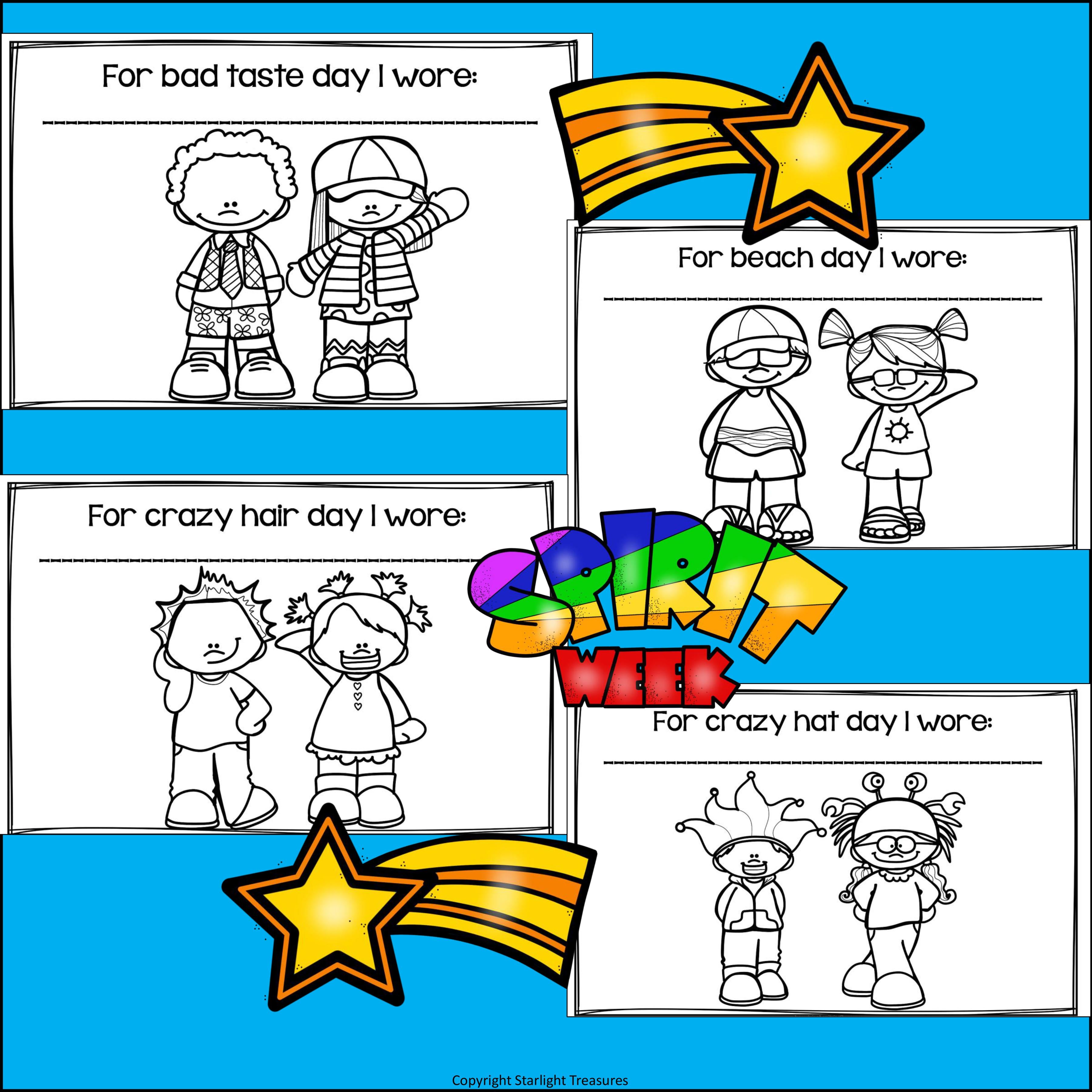 Spirit Week Mini Book for Early Readers
