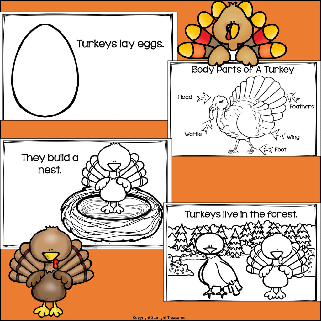 Turkeys Mini Book for Early Readers