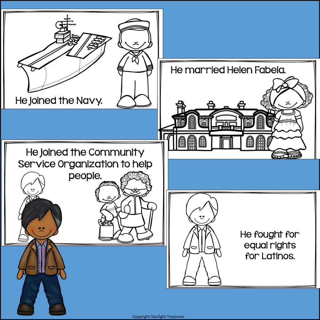 Cesar Chavez Mini Book for Early Readers: Hispanic Heritage Month