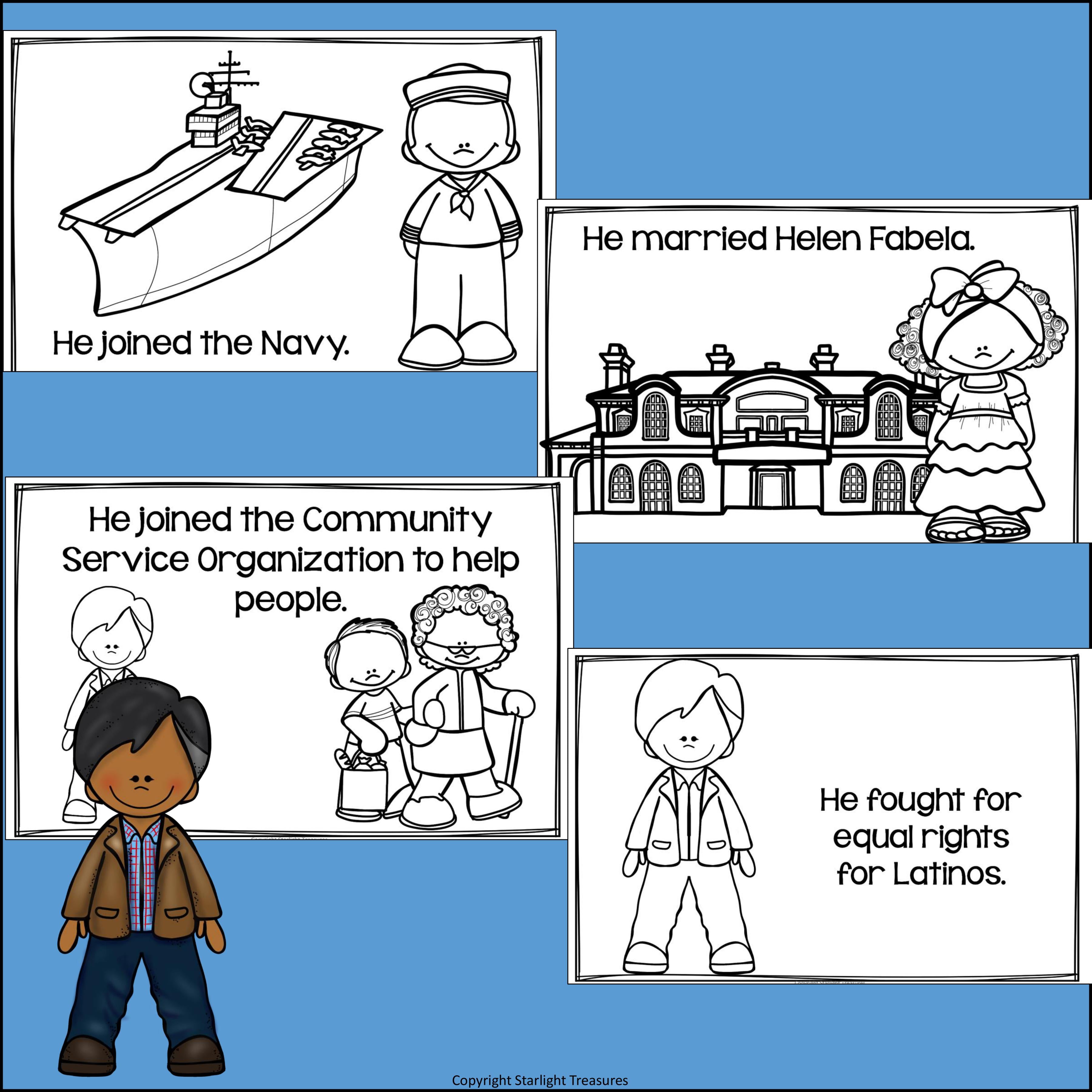 Cesar Chavez Mini Book for Early Readers: Hispanic Heritage Month