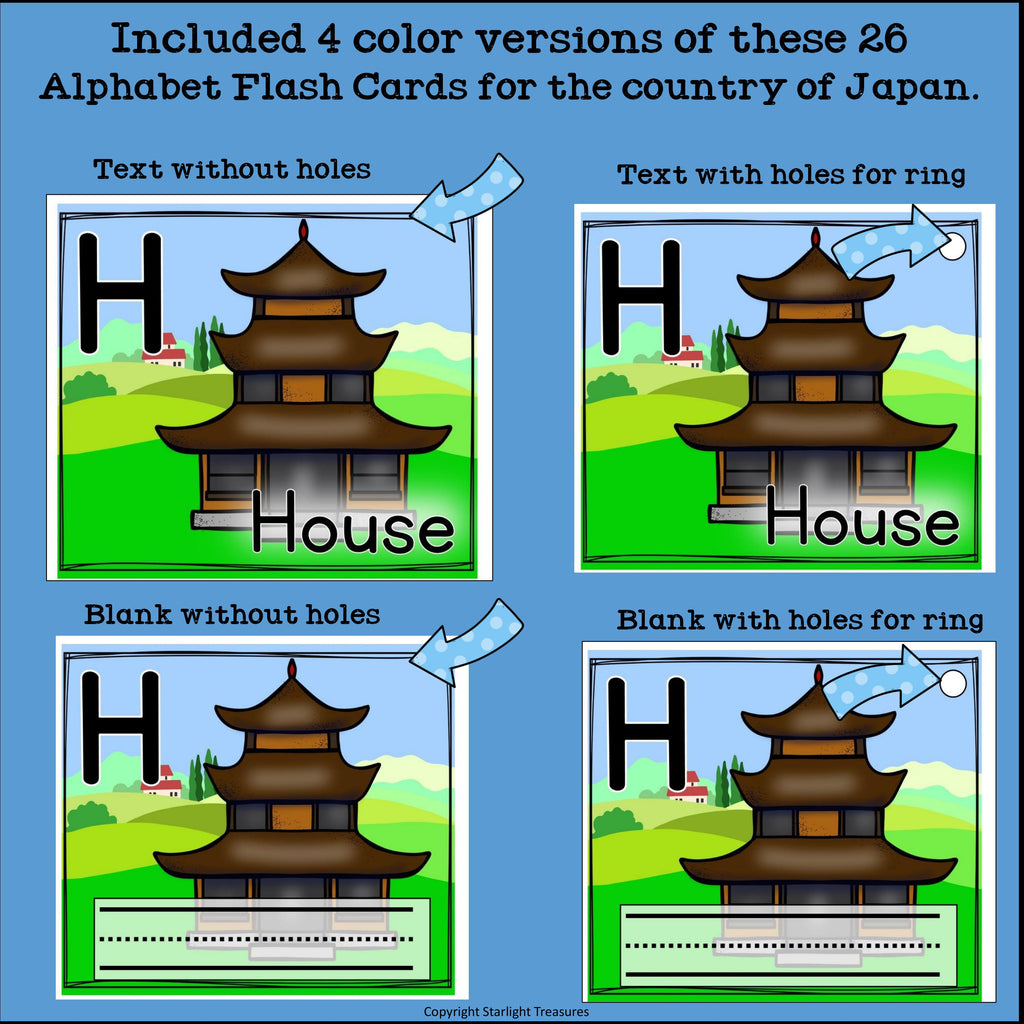 Alphabet Flash Cards for Early Readers - Country of Japan