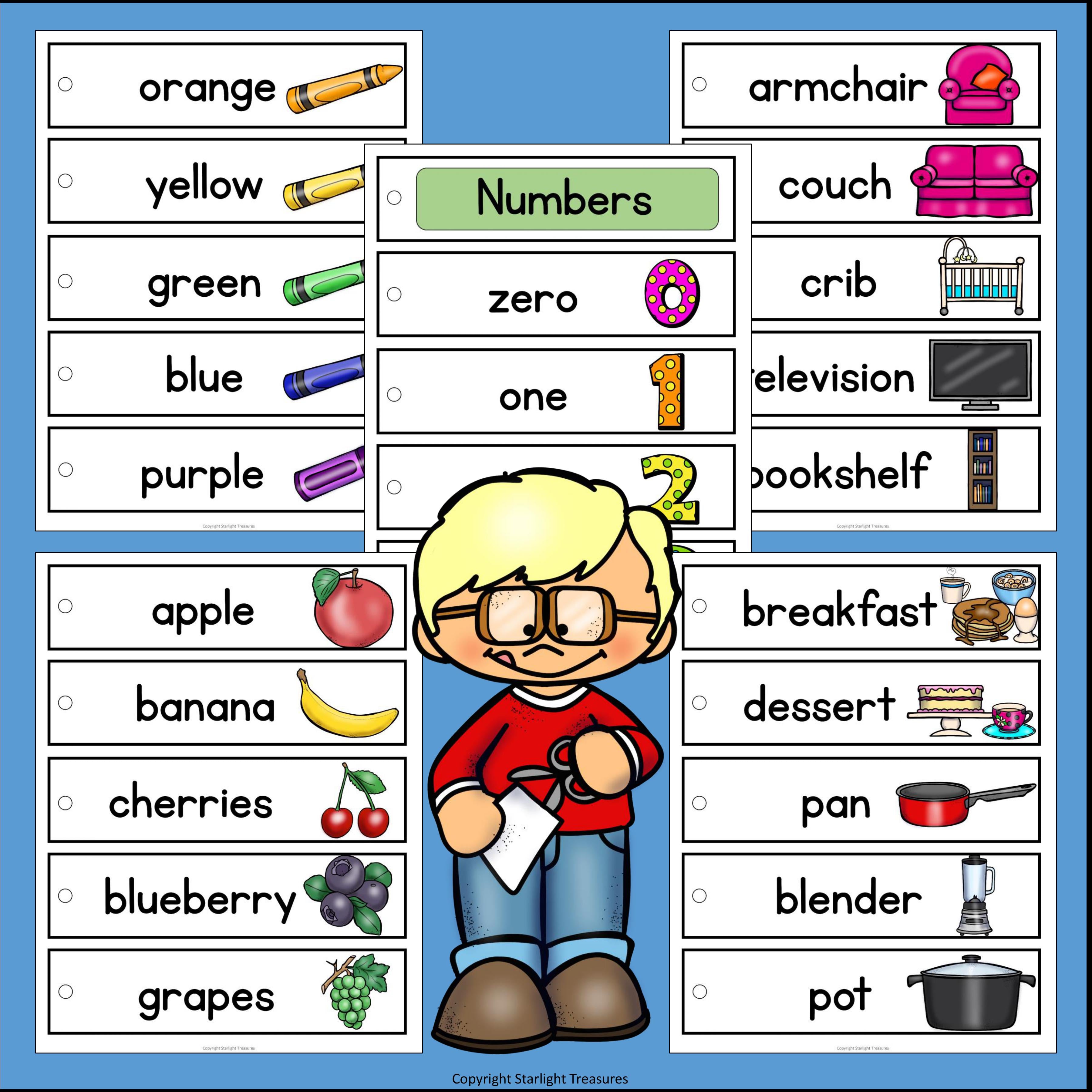 Over 1,000 English Words Mobile Word Walls 
