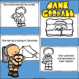 Jane Goodall Mini Book for Early Readers: Women's History Month