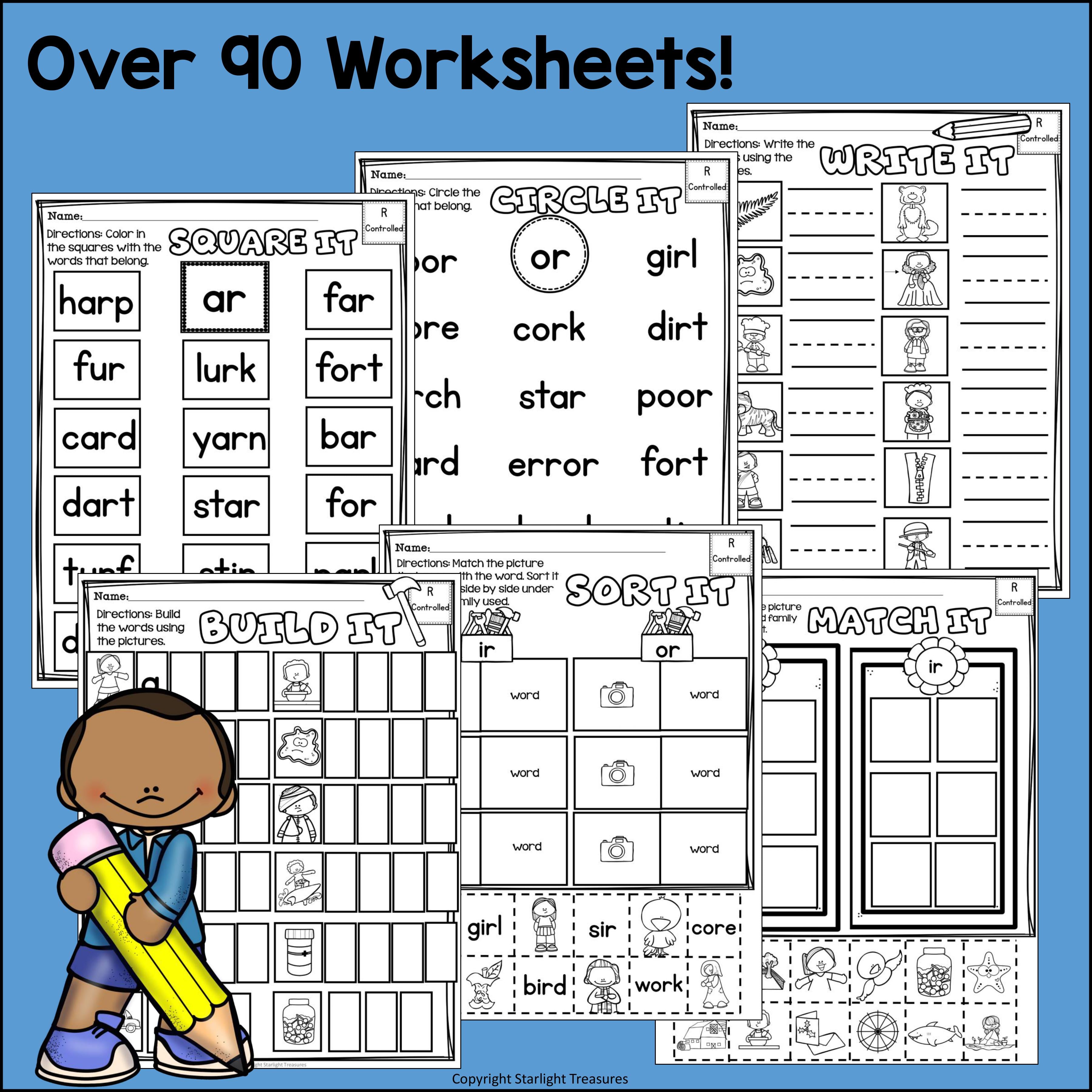 R Controlled Vowels Worksheets and Activities for Early Readers