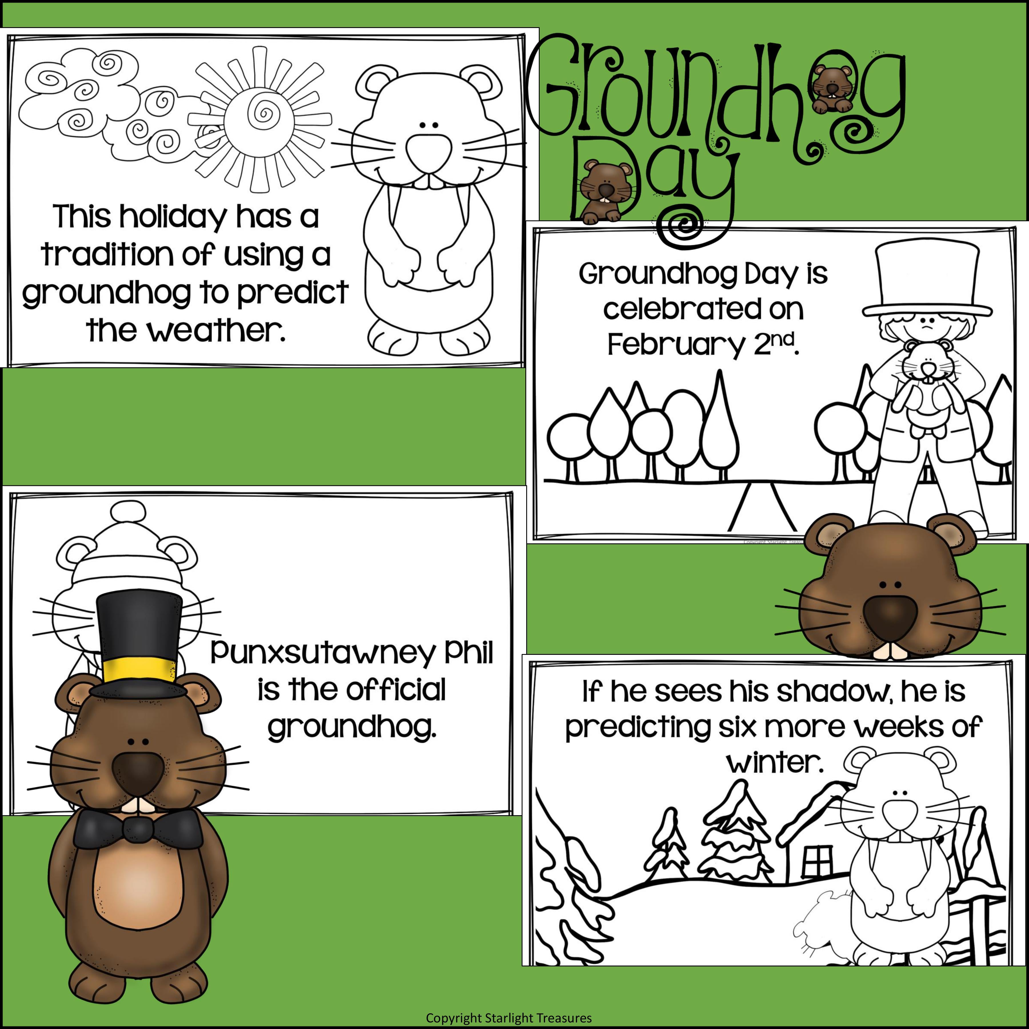 Groundhog Day Mini Book for Early Readers