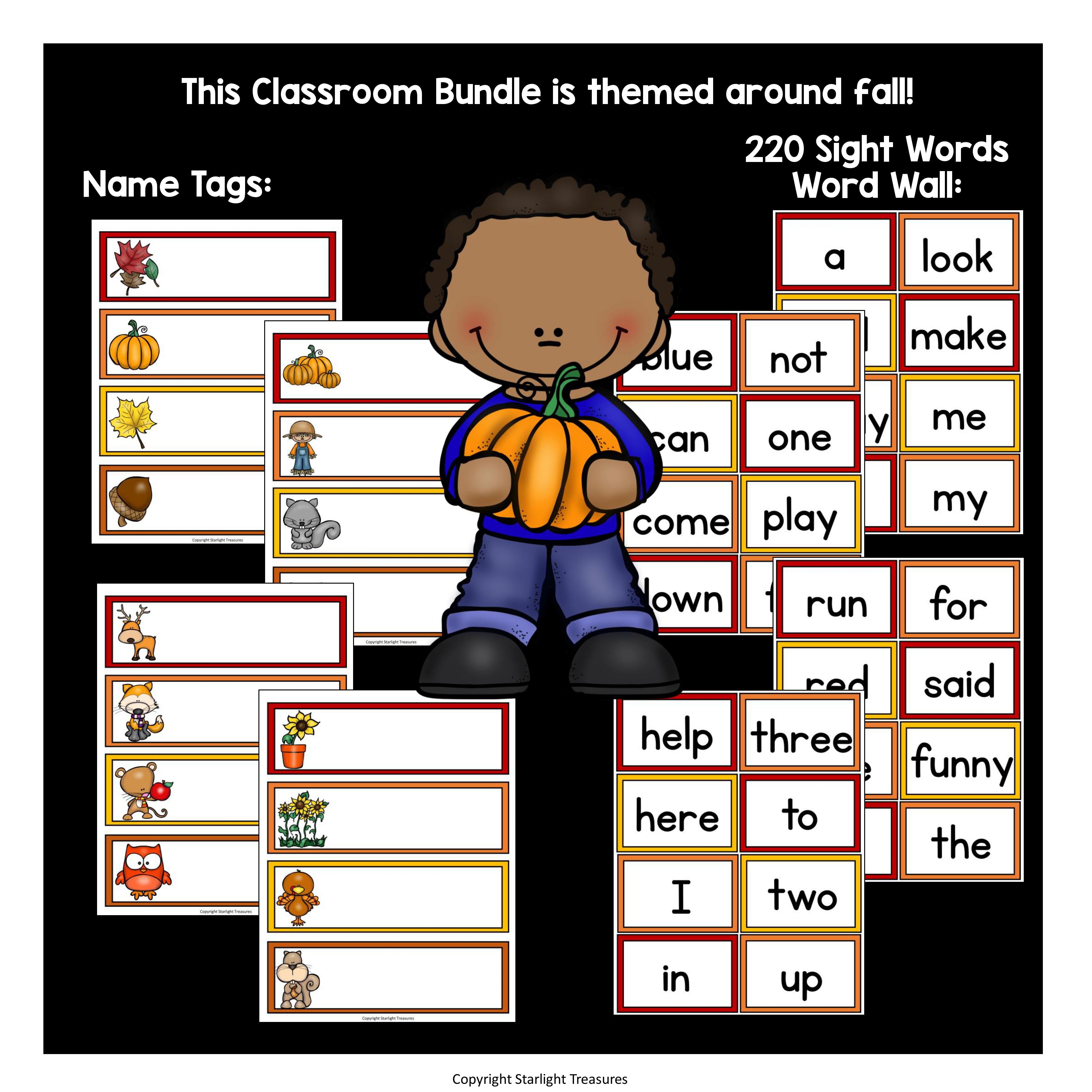 Classroom Decor Pack - Fall Theme
