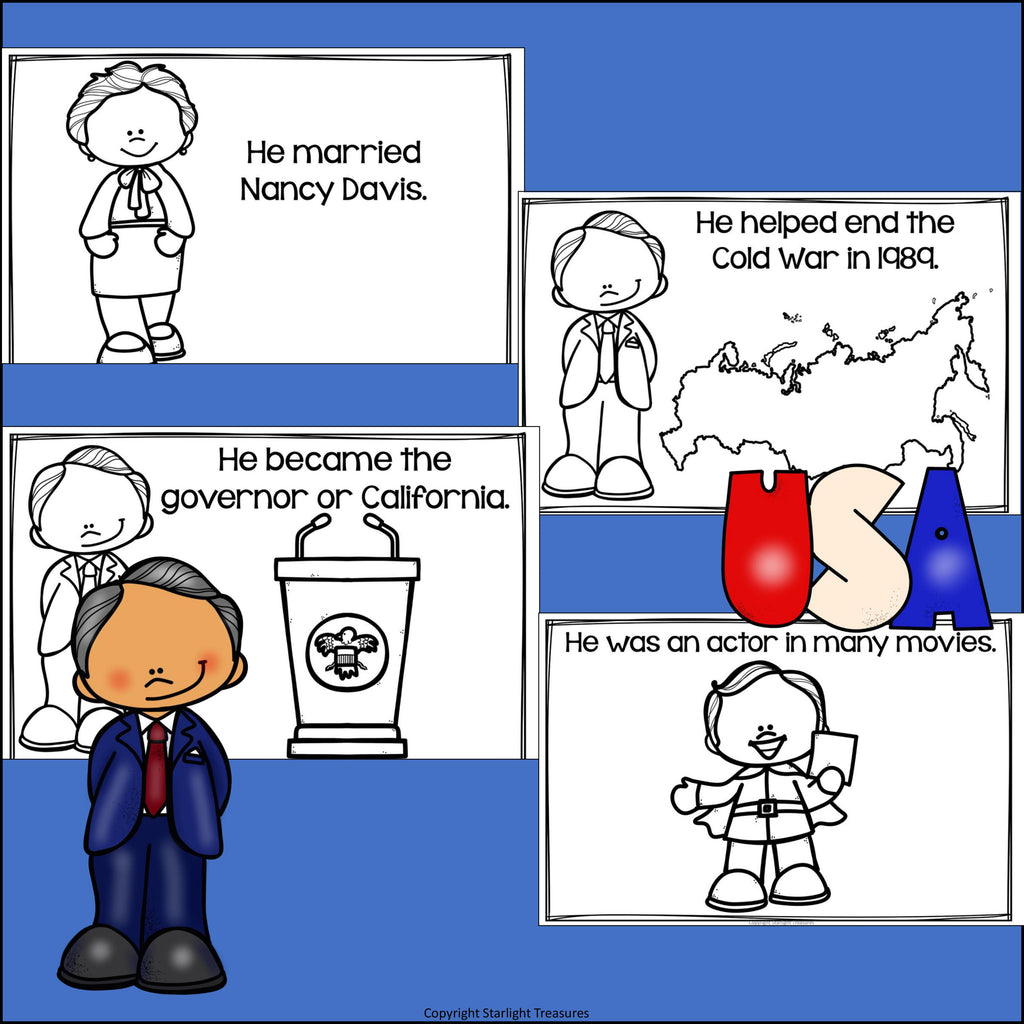 Ronald Reagan Mini Book for Early Readers: Presidents' Day