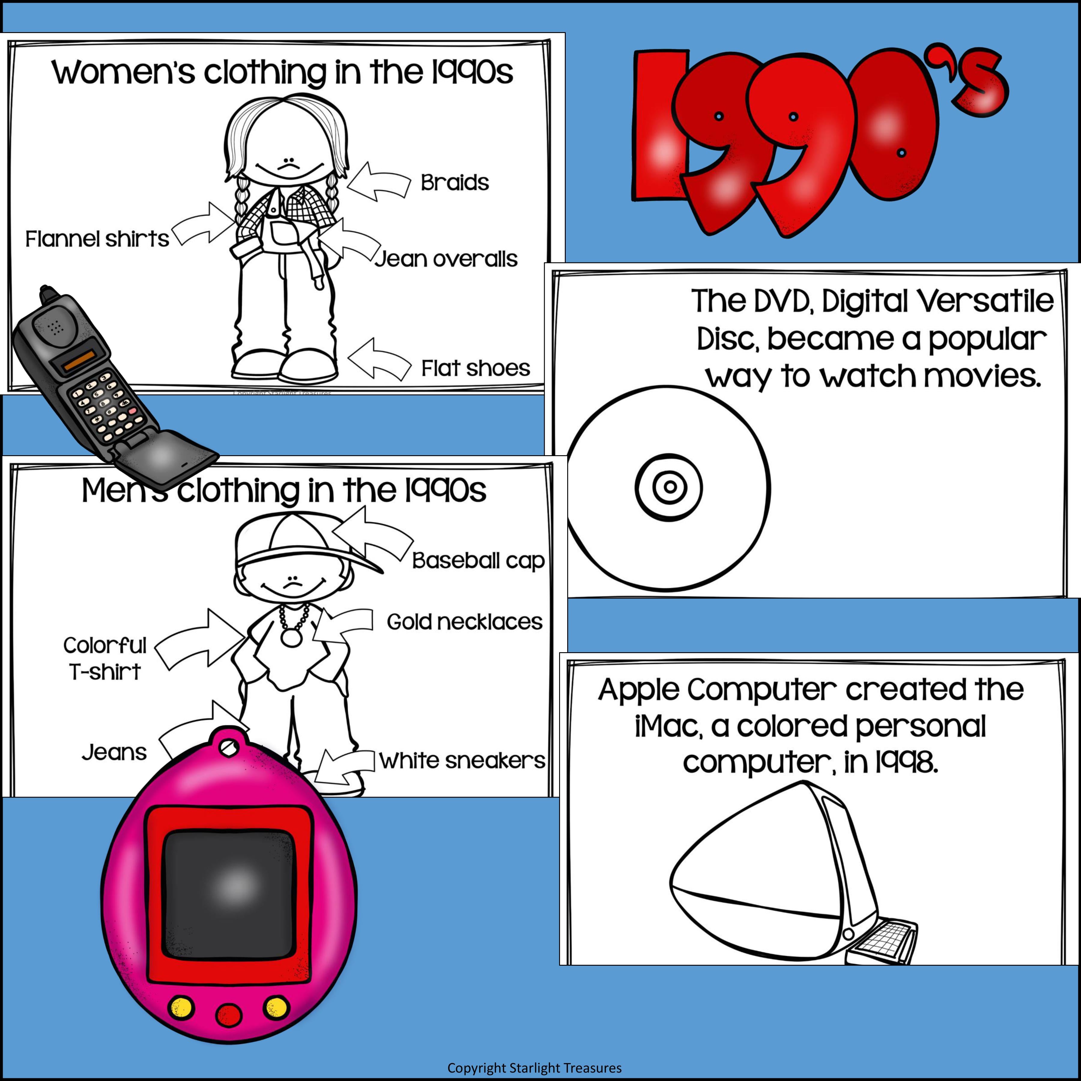 Life in the 1990s Mini Book for Early Readers