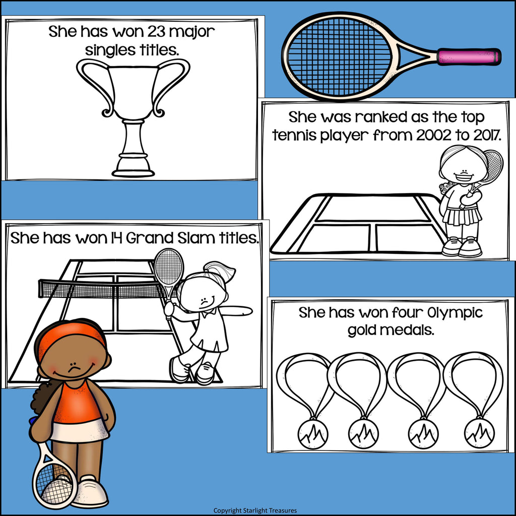 Serena Williams Mini Book for Early Readers: Women's History Month