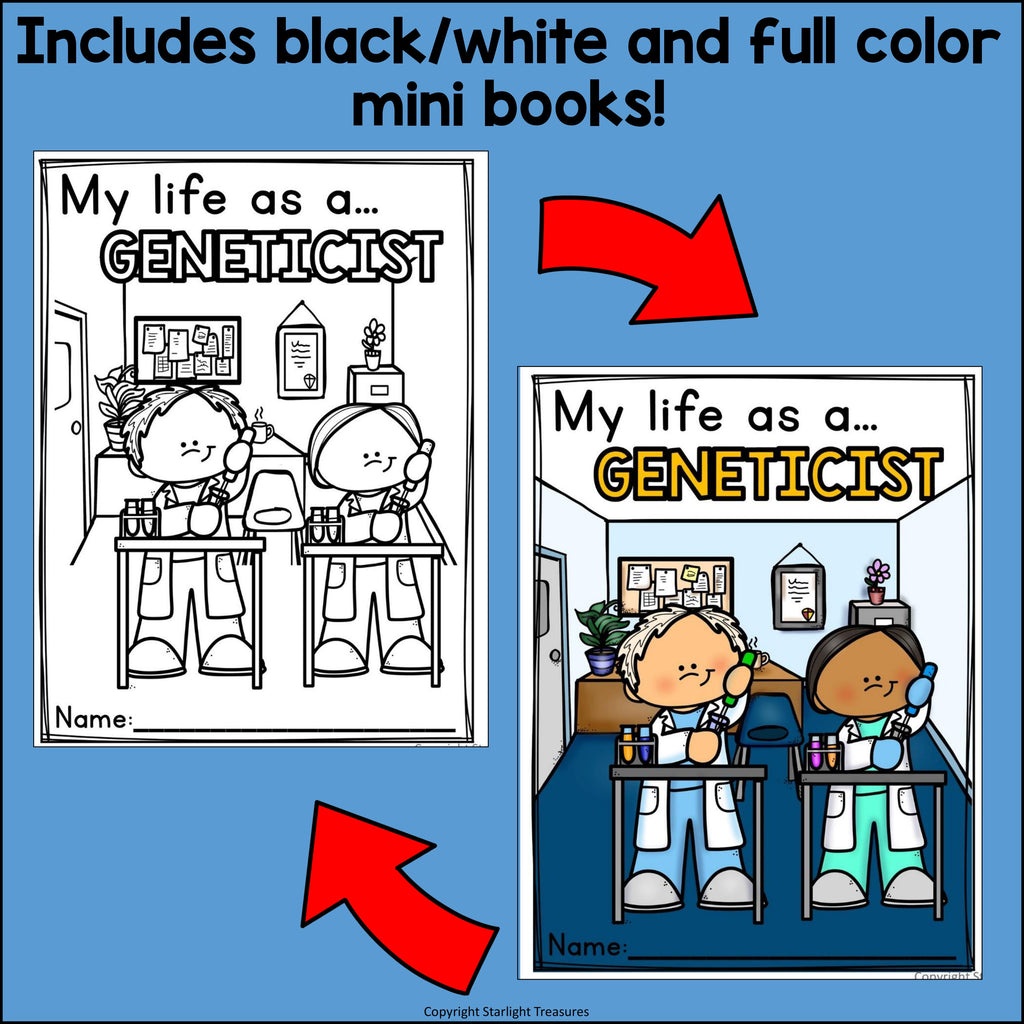 Geneticist Mini Book for Early Readers - Types of Scientists