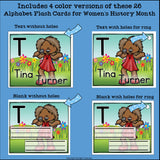 Alphabet Flash Cards for Early Readers - Women's History Month