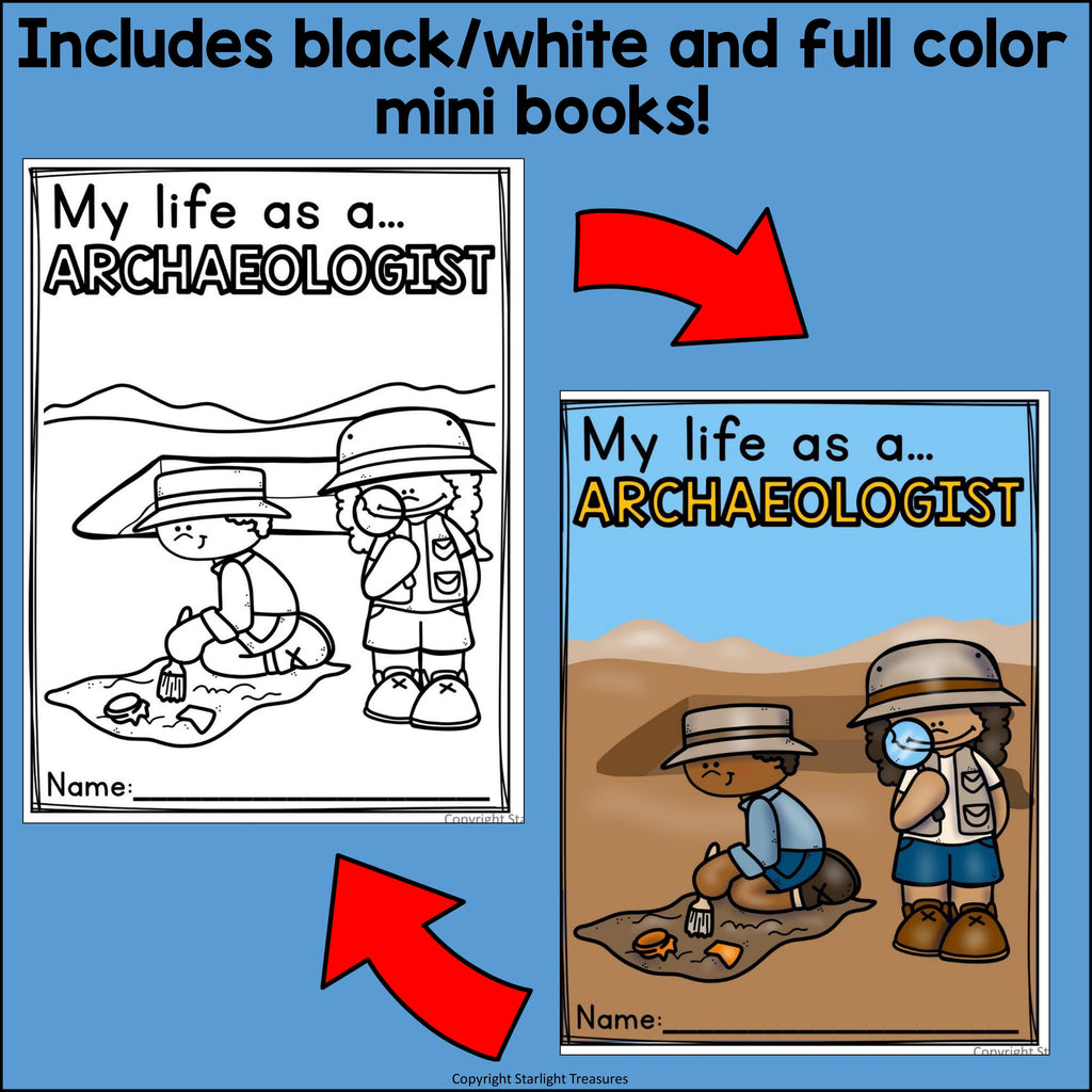 Archaeologist Mini Book for Early Readers - Types of Scientists