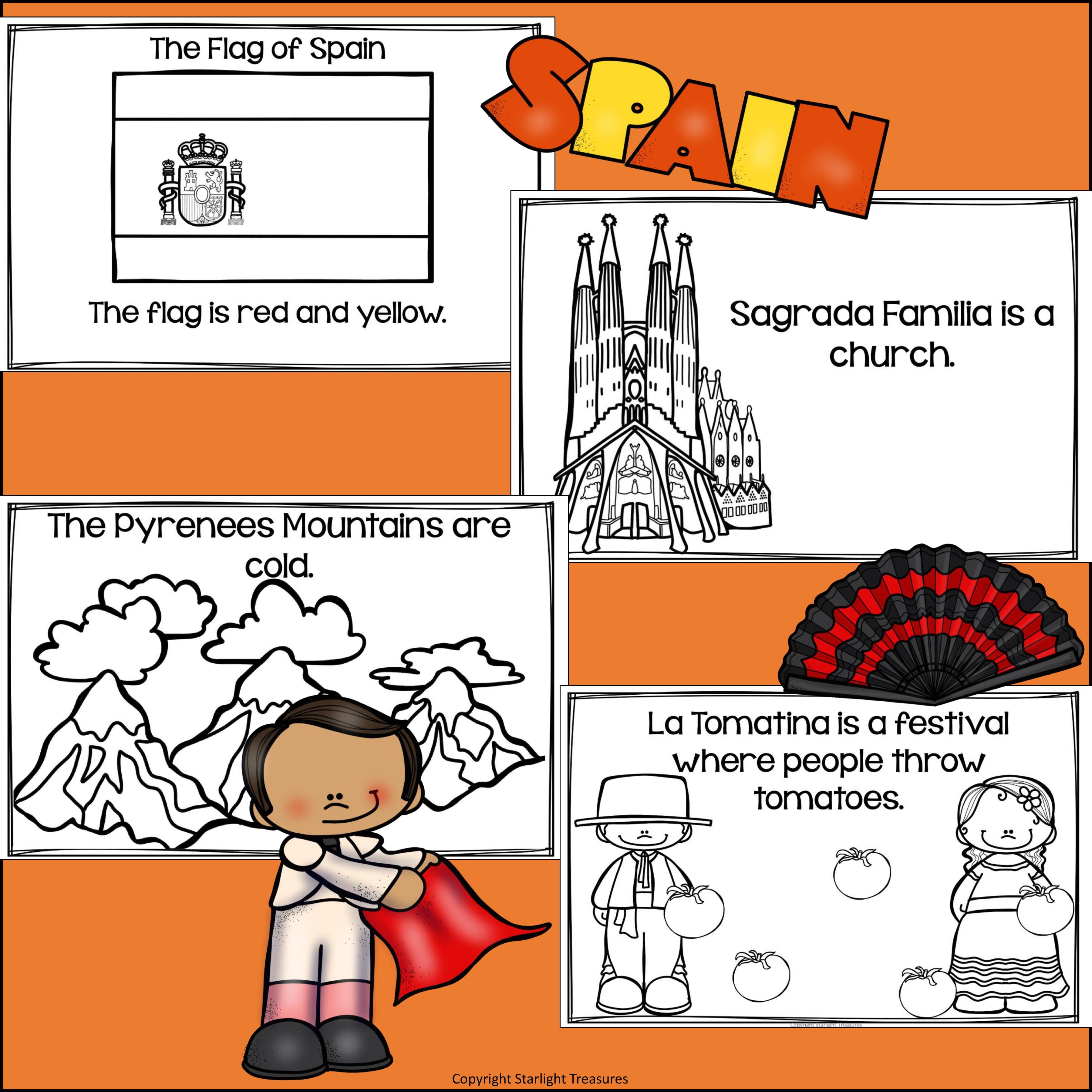Spain Mini Book for Early Readers - A Country Study