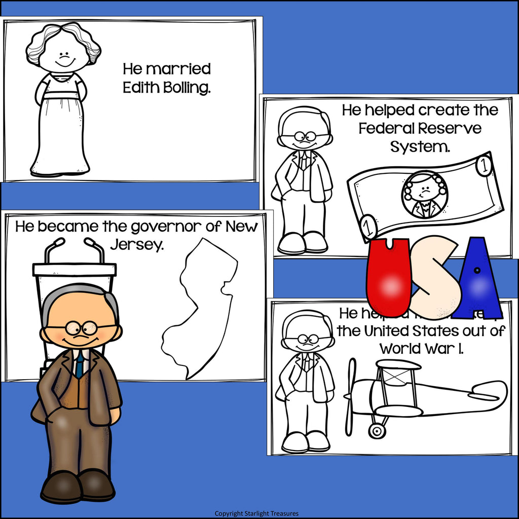 Woodrow Wilson Mini Book for Early Readers: Presidents' Day