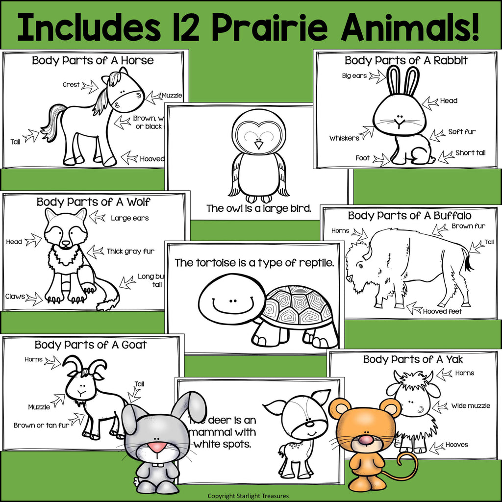 The Prairie Mini Book for Early Readers: Prairie Animals