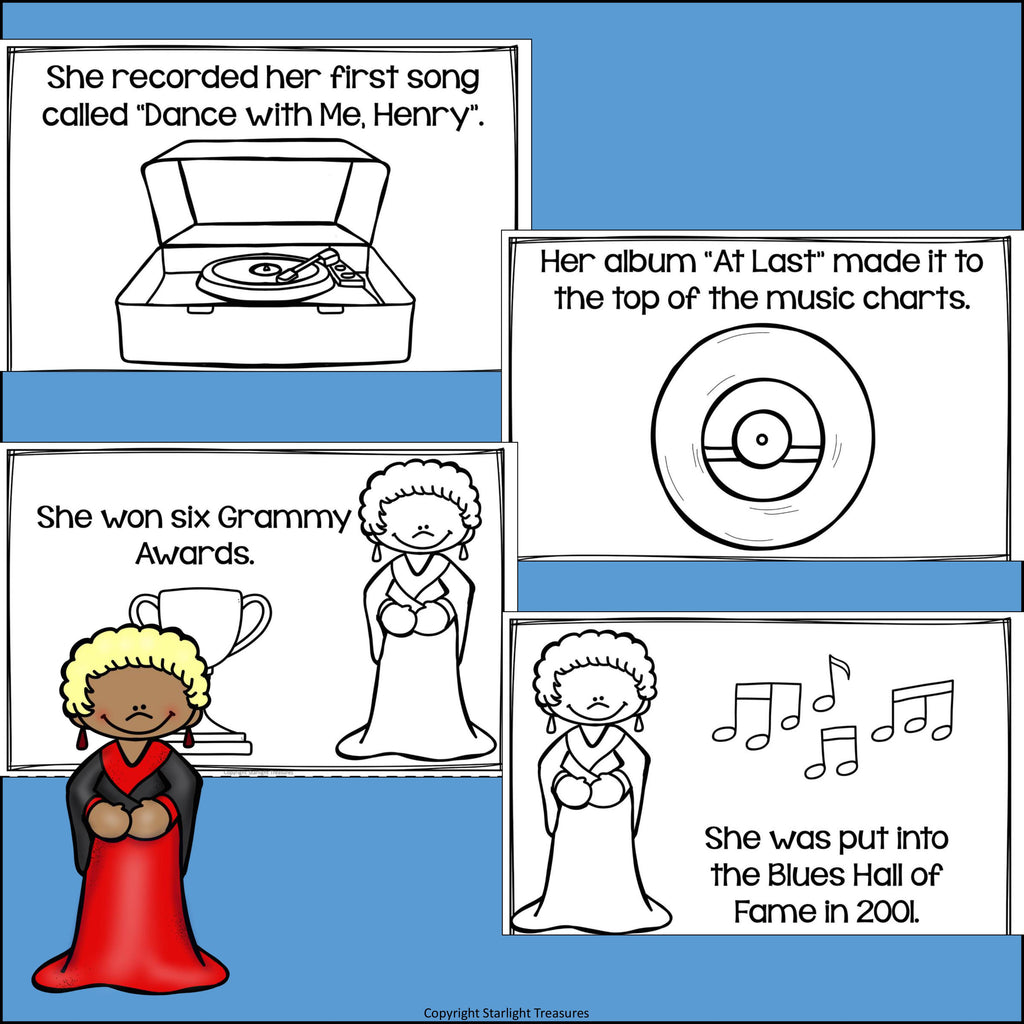 Etta James Mini Book for Early Readers: Black History Month