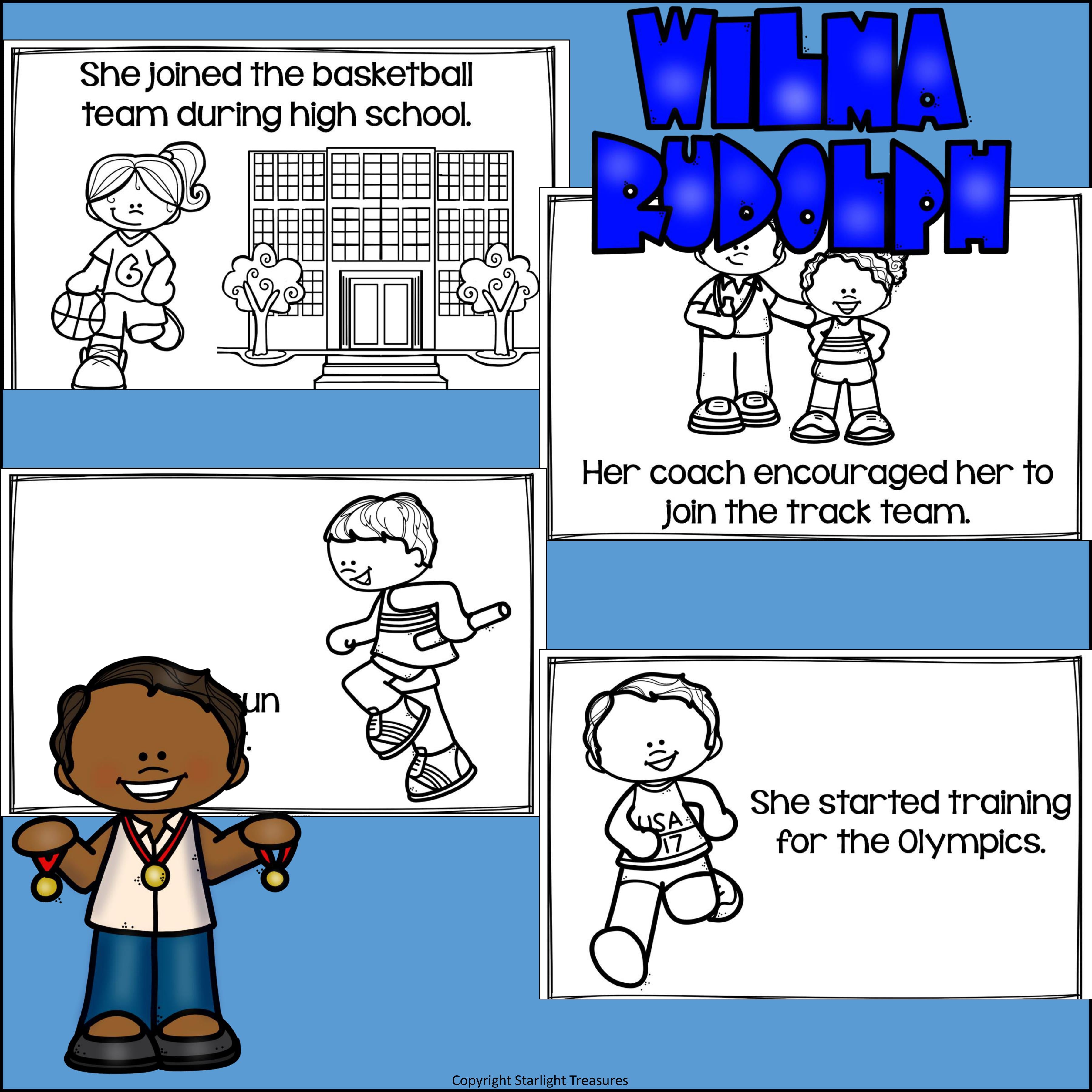 Wilma Rudolph Mini Book for Early Readers: Women's History Month