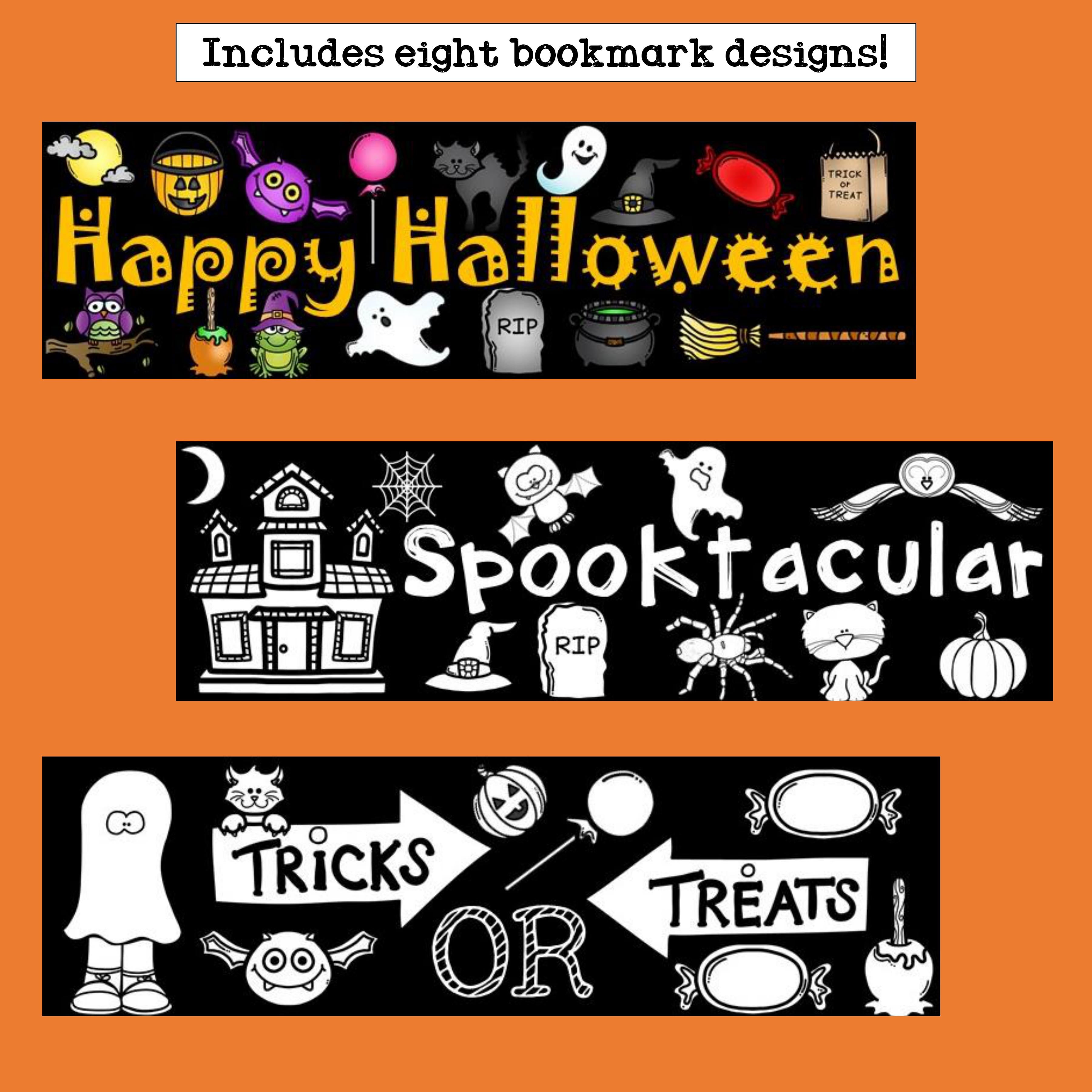 Halloween Cut n' Color Bookmarks