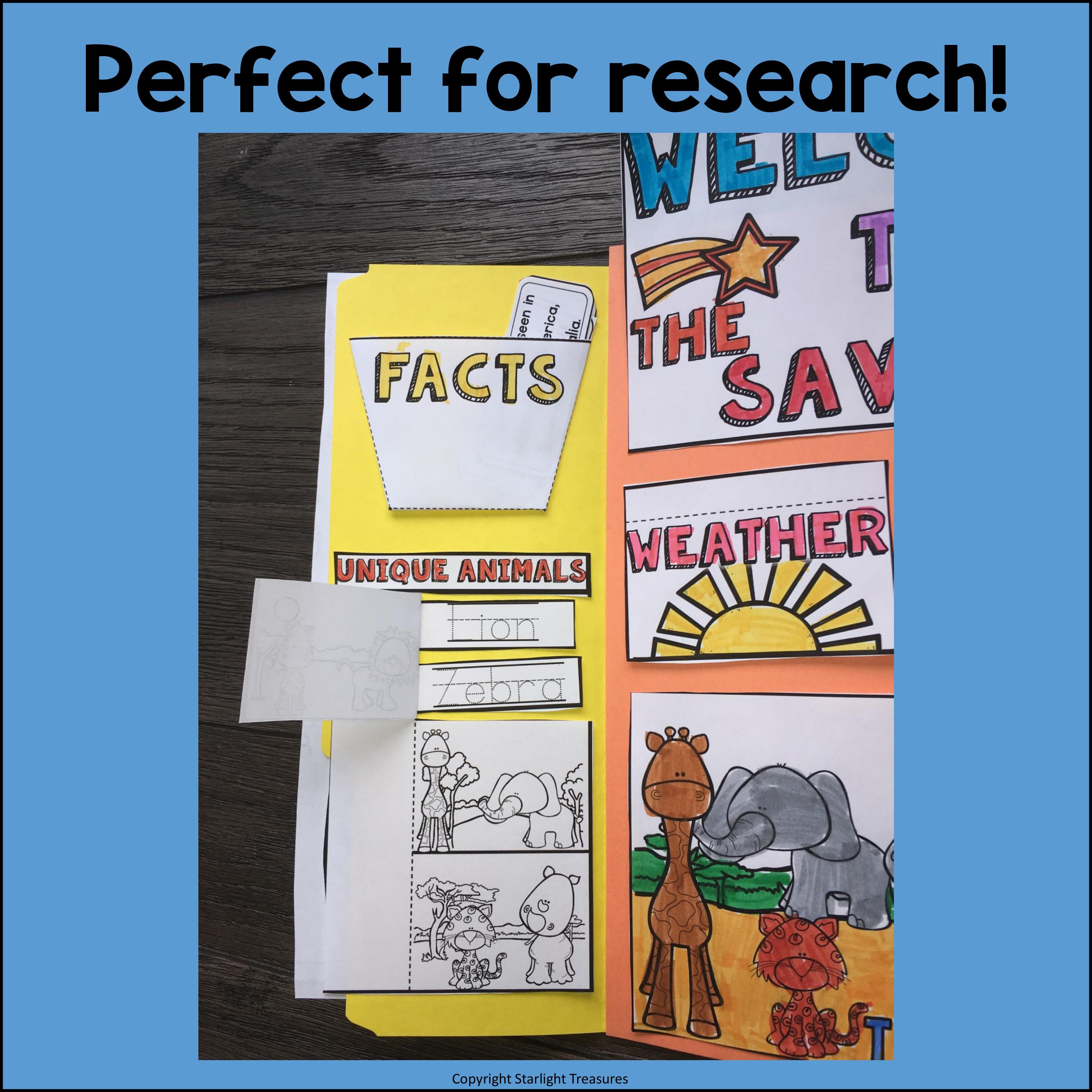 Savanna Lapbook for Early Learners - Animal Habitats