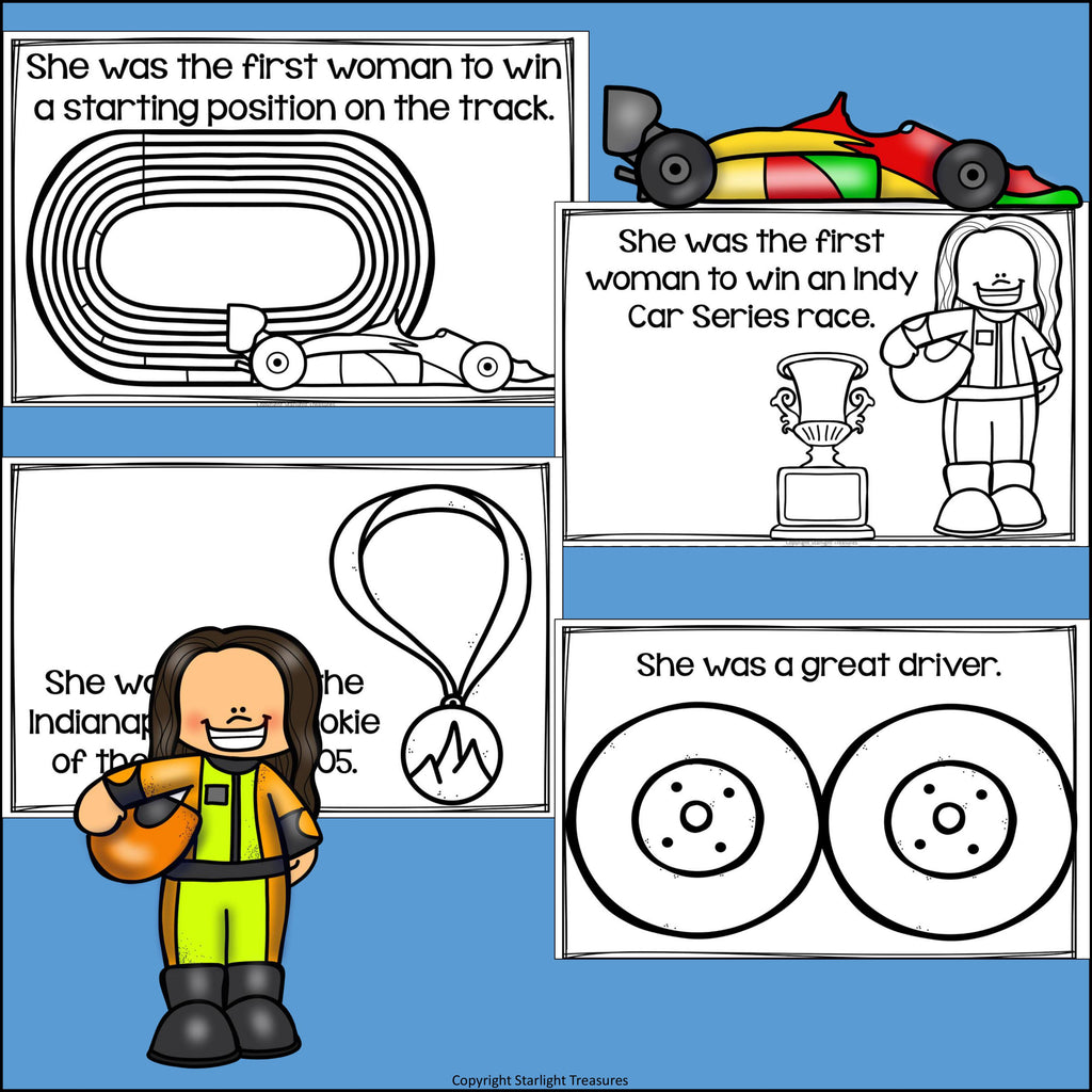 Danica Patrick Mini Book for Early Readers: Women's History Month