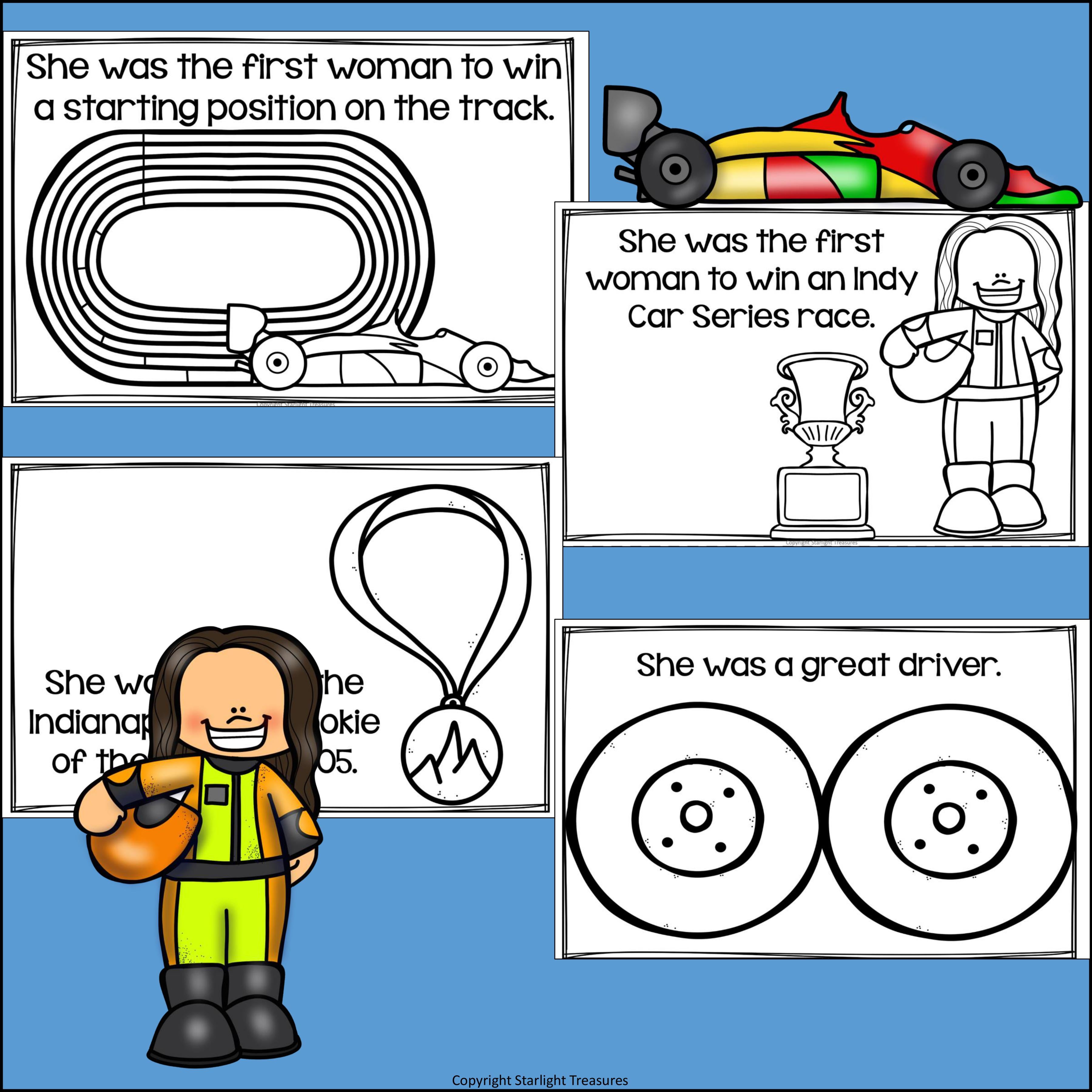 Danica Patrick Mini Book for Early Readers: Women's History Month