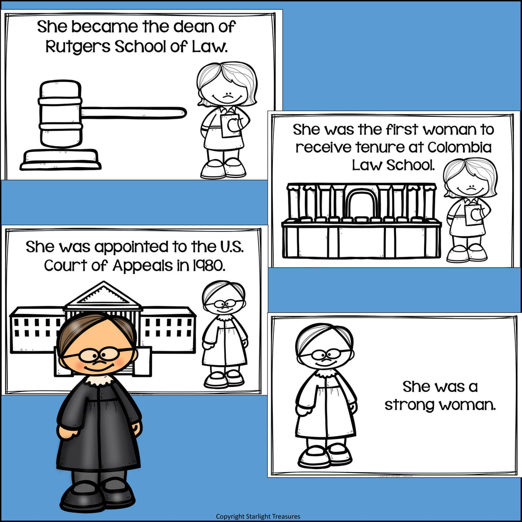 Ruth Bader Ginsburg Mini Book for Early Readers: Women's History Month