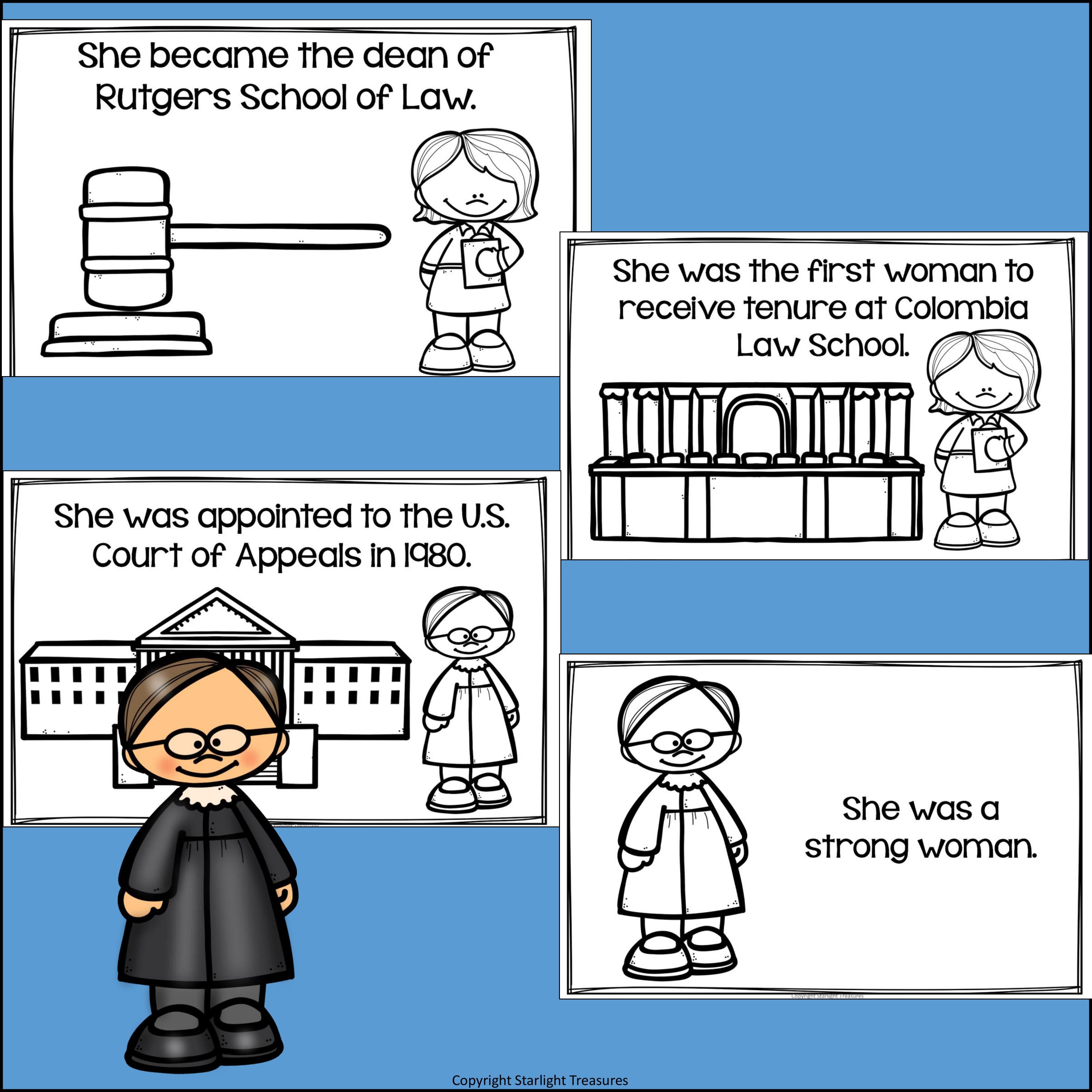 Ruth Bader Ginsburg Mini Book for Early Readers: Women's History Month