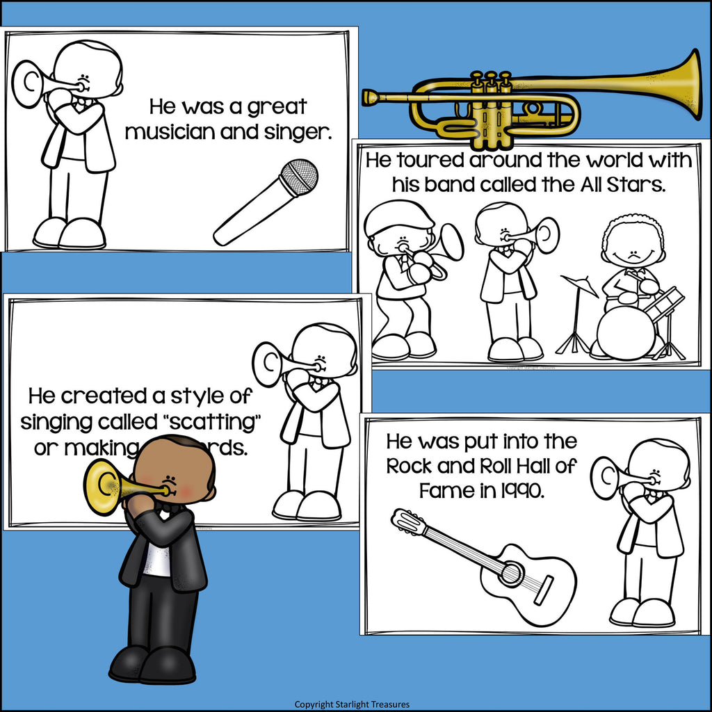 Louis Armstrong Mini Book for Early Readers: Black History Month