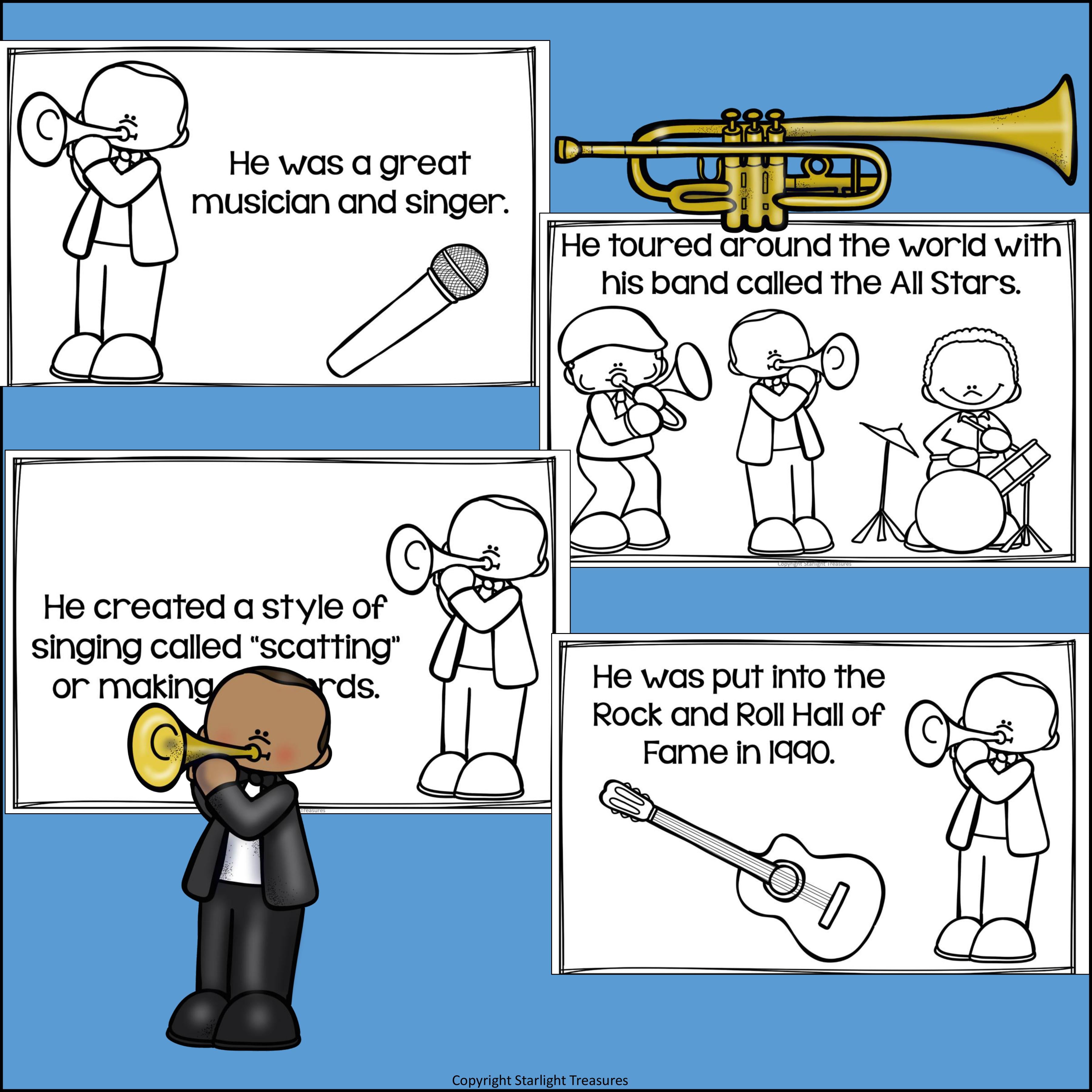 Louis Armstrong Mini Book for Early Readers: Black History Month