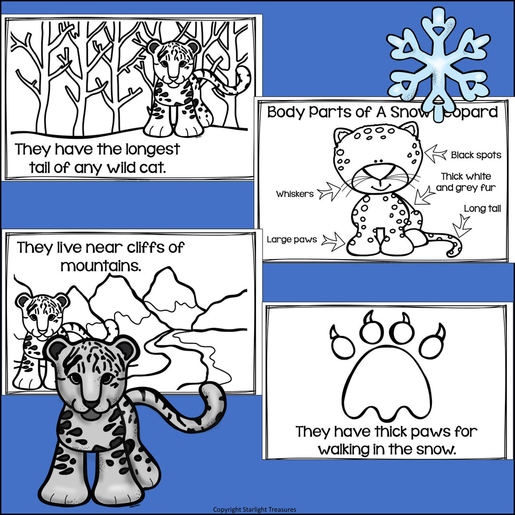 Snow Leopard Mini Book for Early Readers