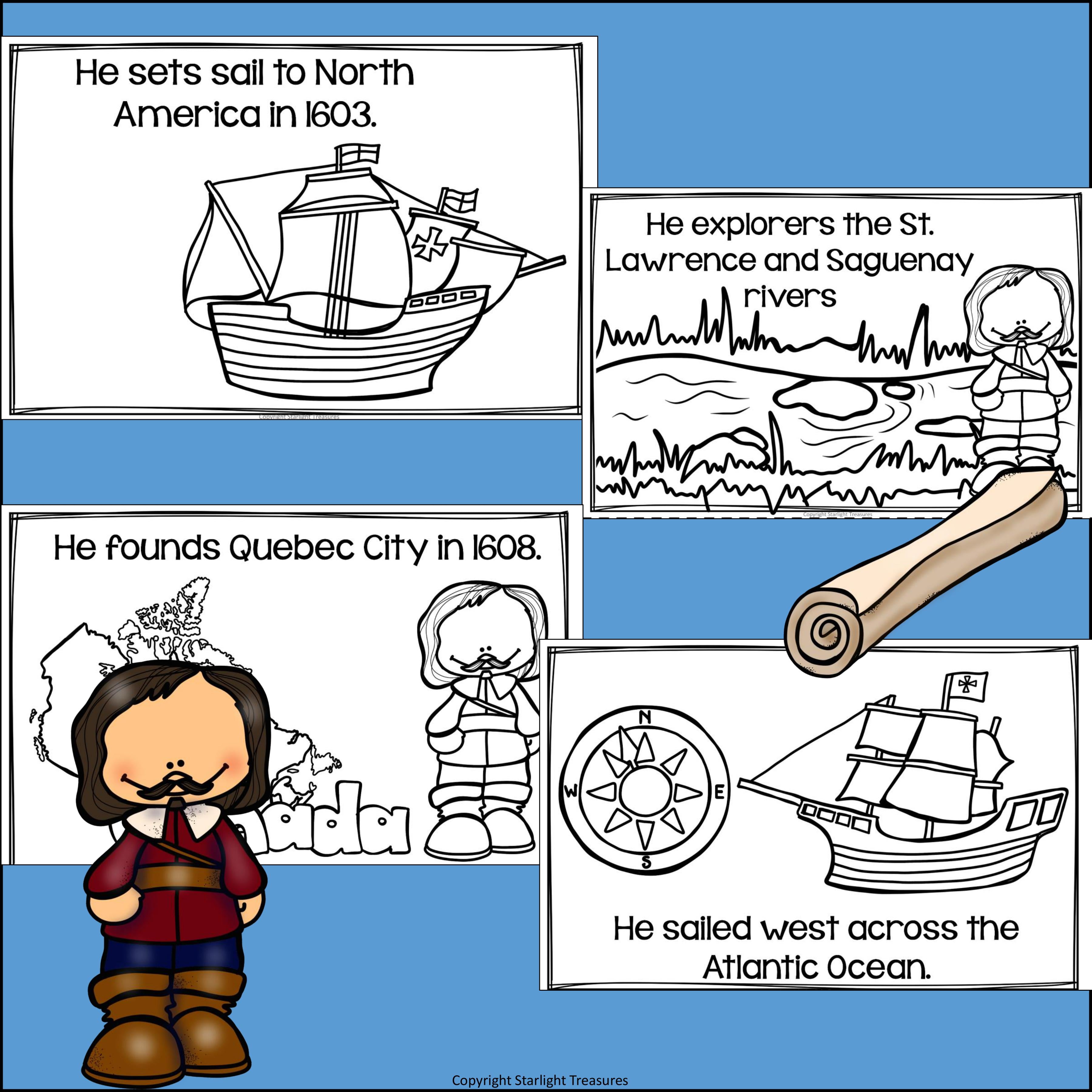 Samuel de Champlain Mini Book for Early Readers: Early Explorers
