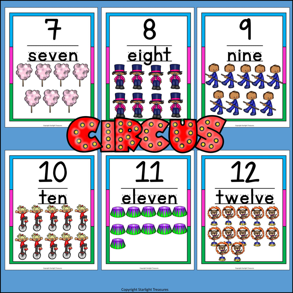 Number Wall - Circus FREEBIE: 0-20