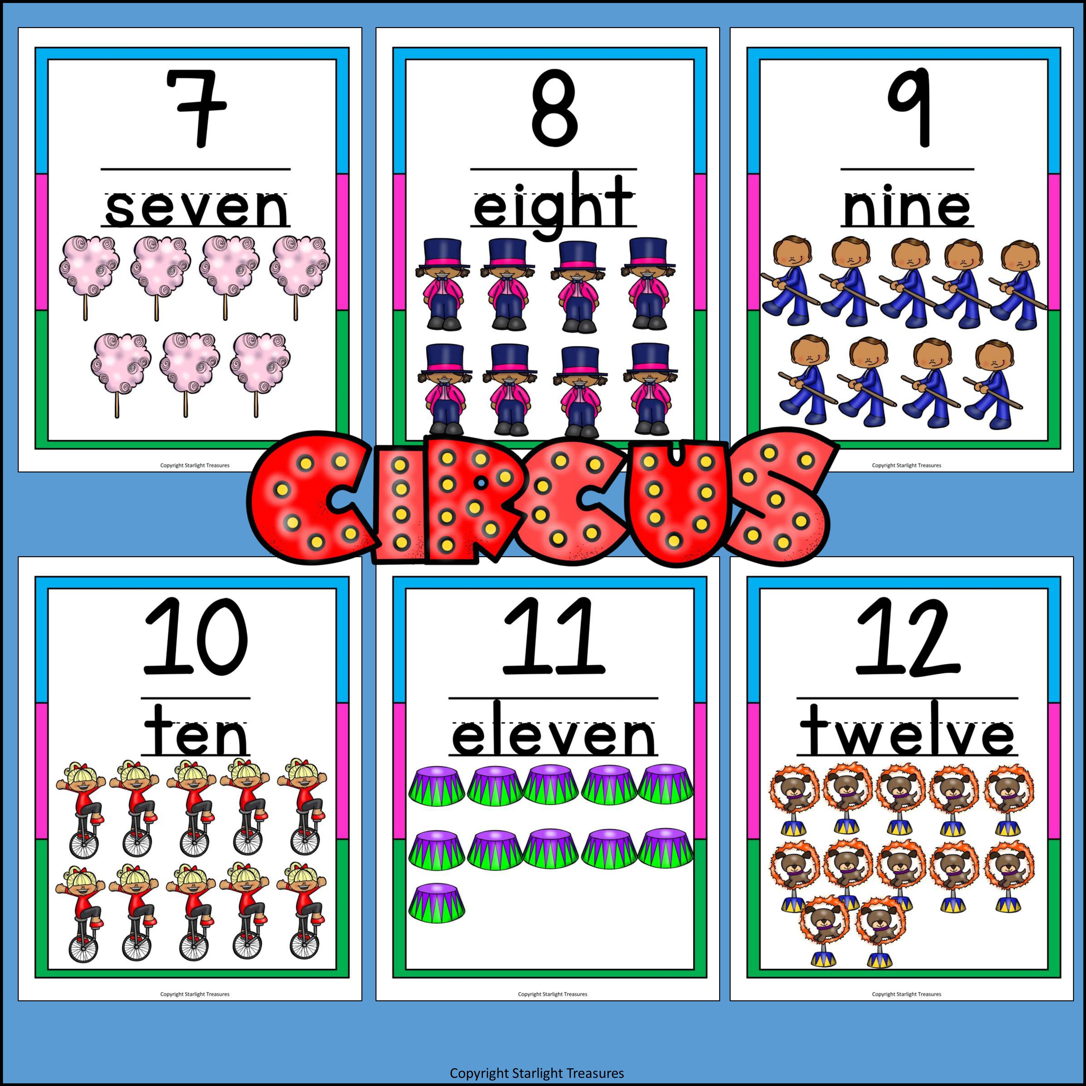 Number Wall - Circus FREEBIE: 0-20