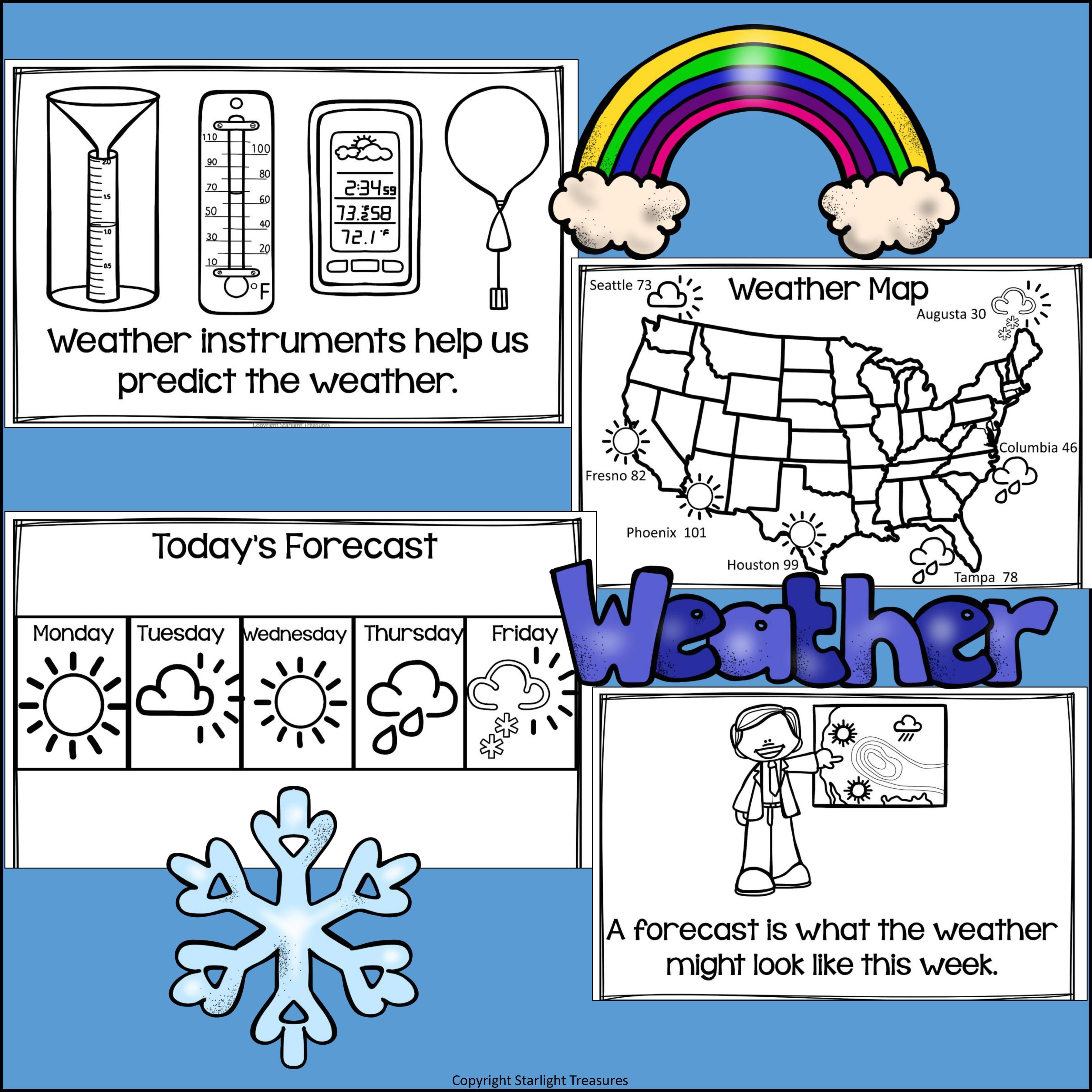 Meteorology and Weather Maps Mini Book for Early Readers