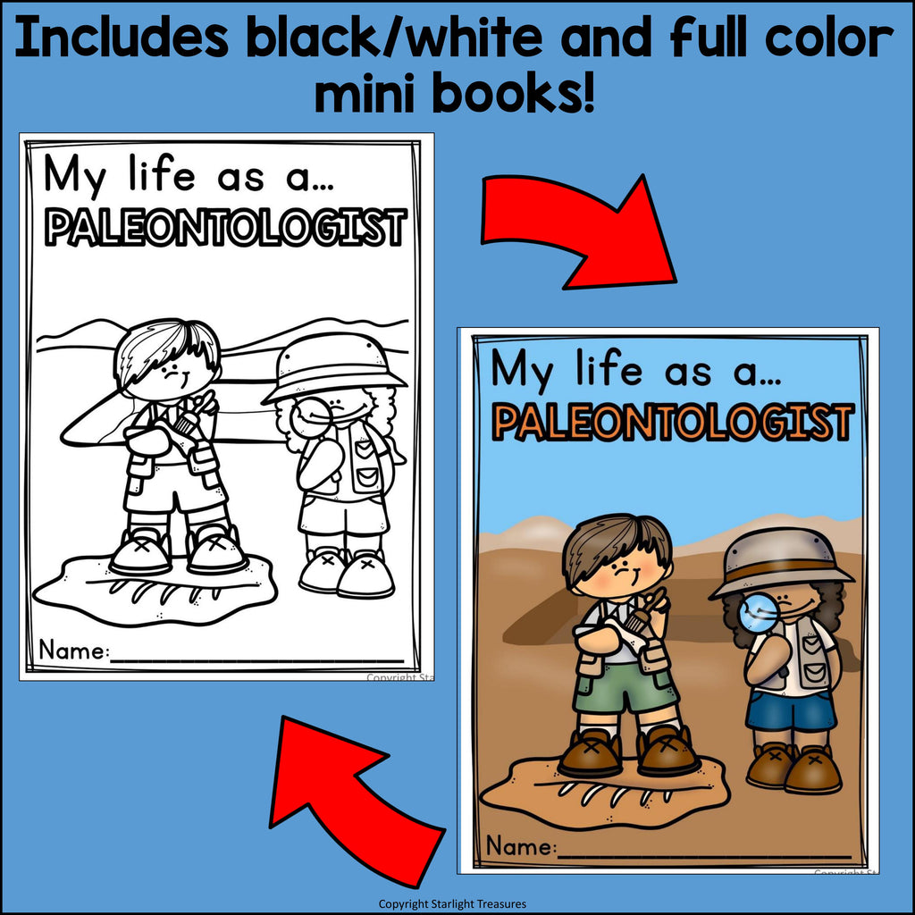 Paleontologist Mini Book for Early Readers - Types of Scientists