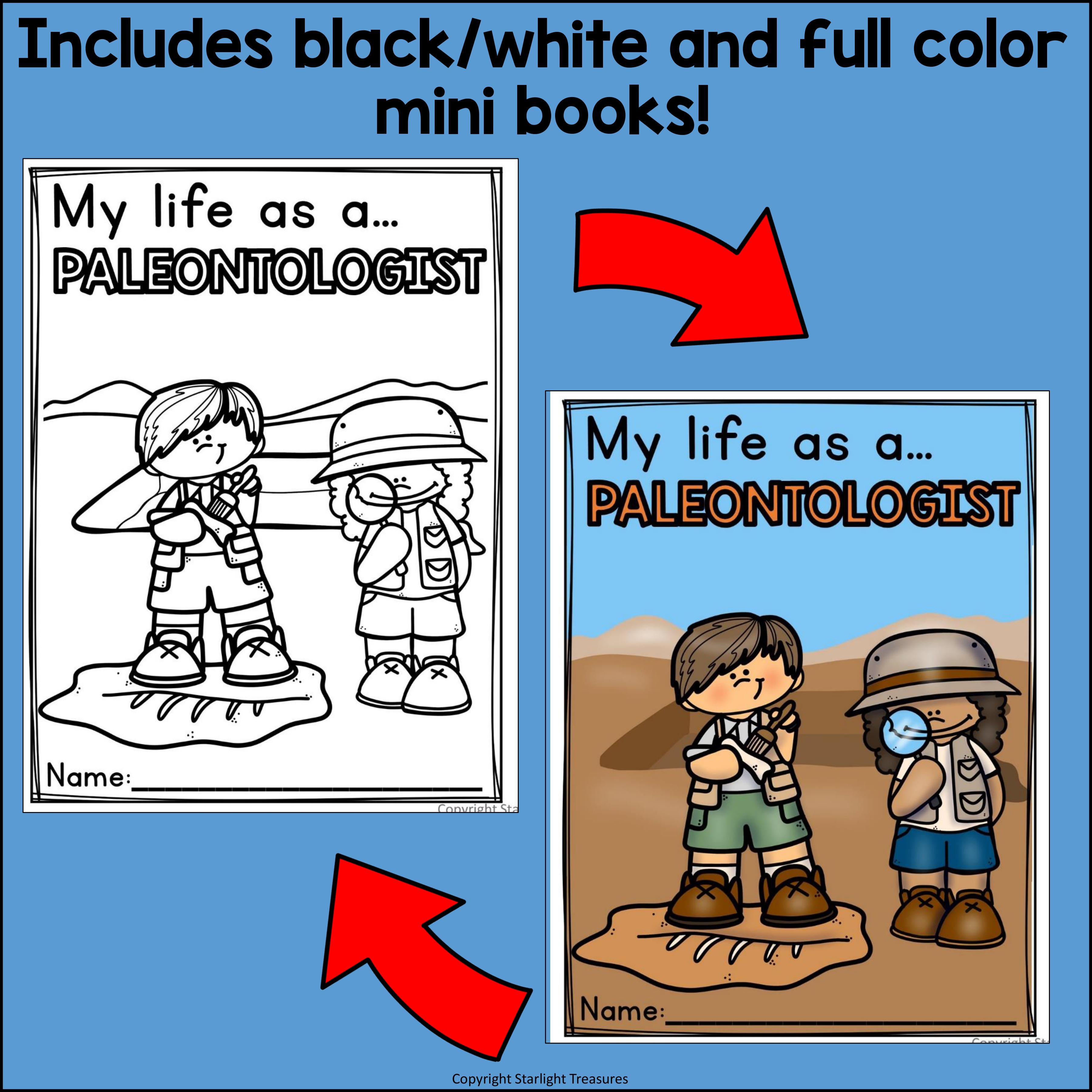 Paleontologist Mini Book for Early Readers - Types of Scientists