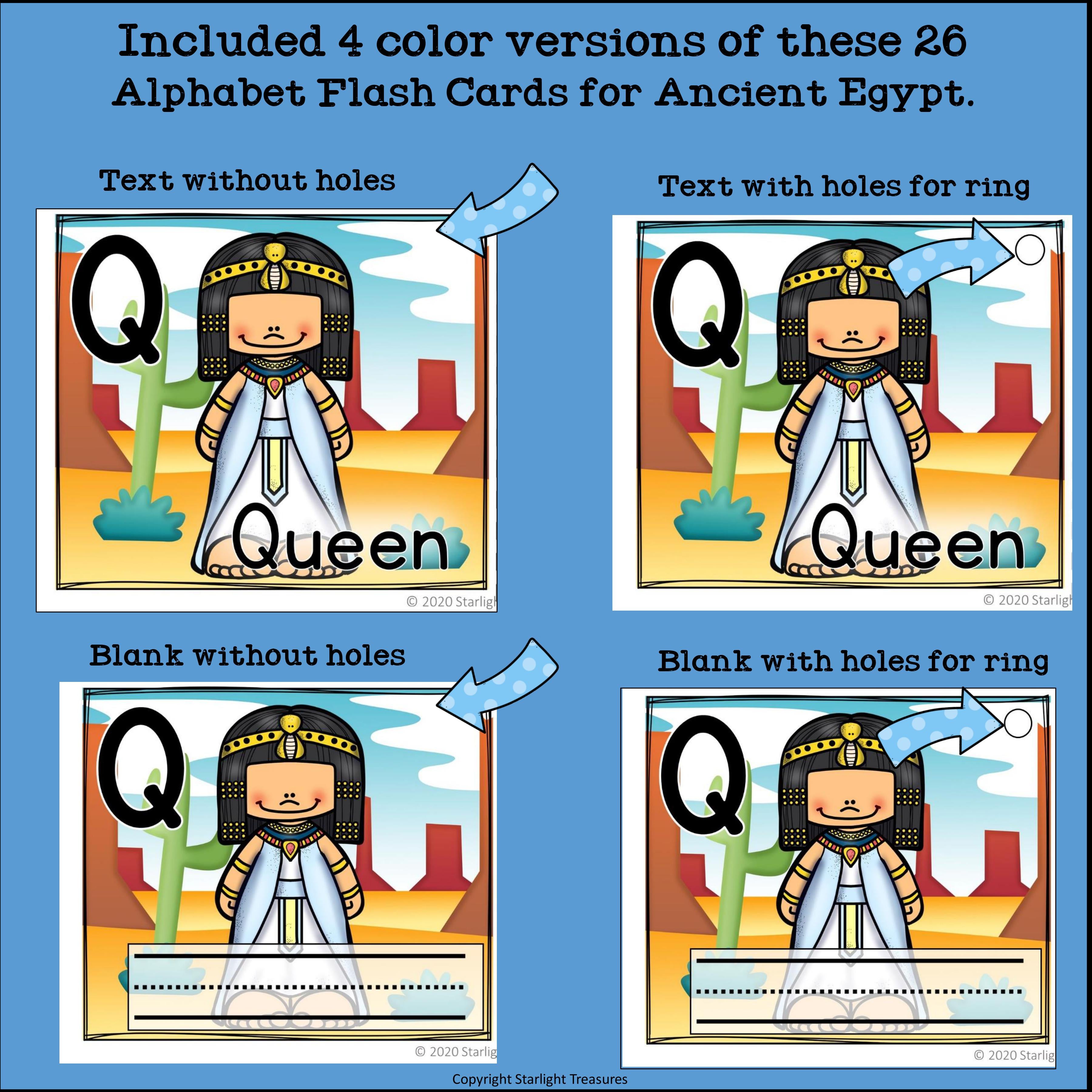 Alphabet Flash Cards for Early Readers - Ancient Egypt