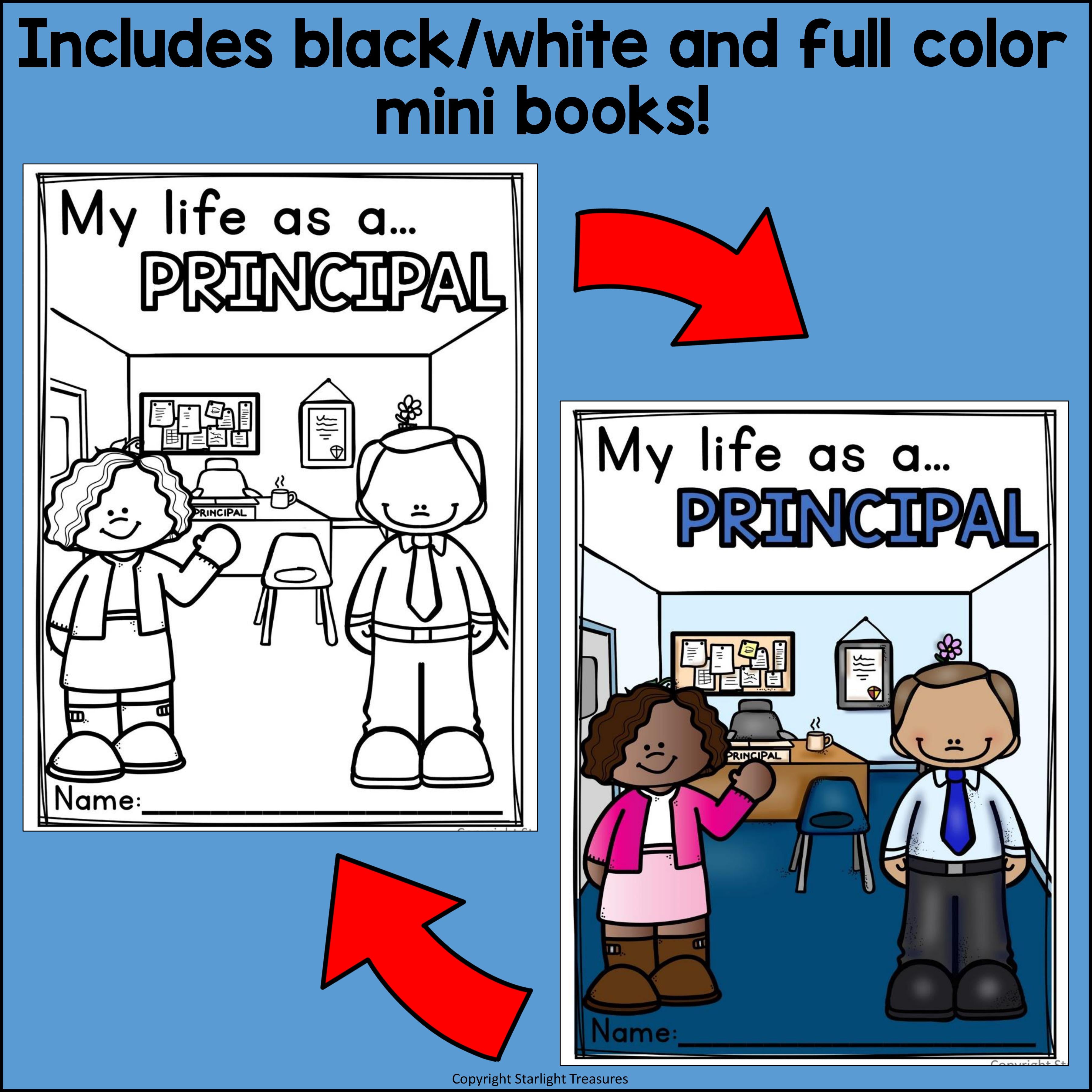 Principal Mini Book for Early Readers - Careers and Community Helpers