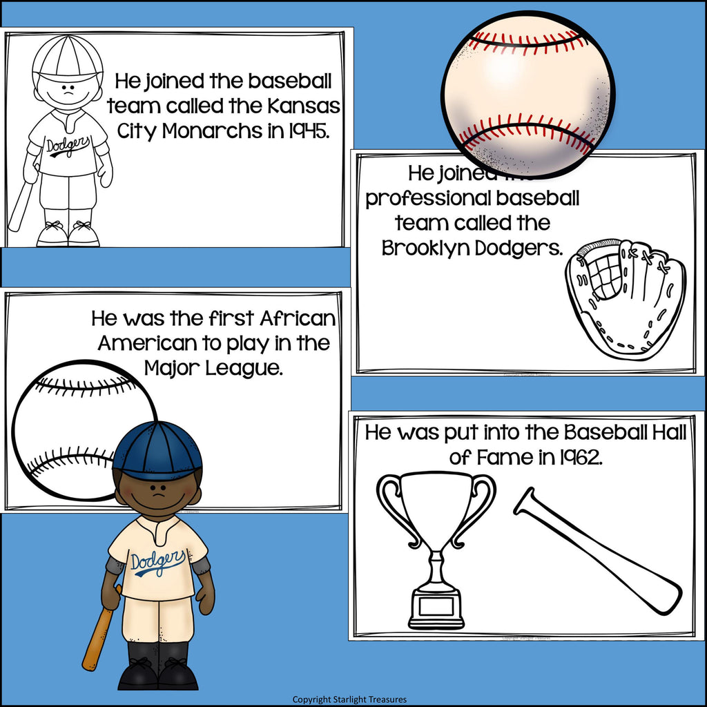 Jackie Robinson Mini Book for Early Readers: Black History Month