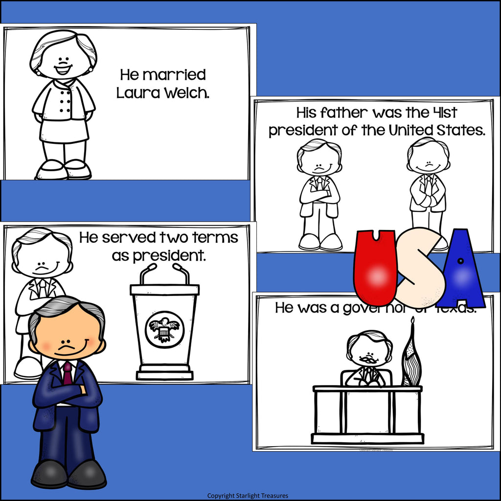 George W. Bush Mini Book for Early Readers: Presidents' Day