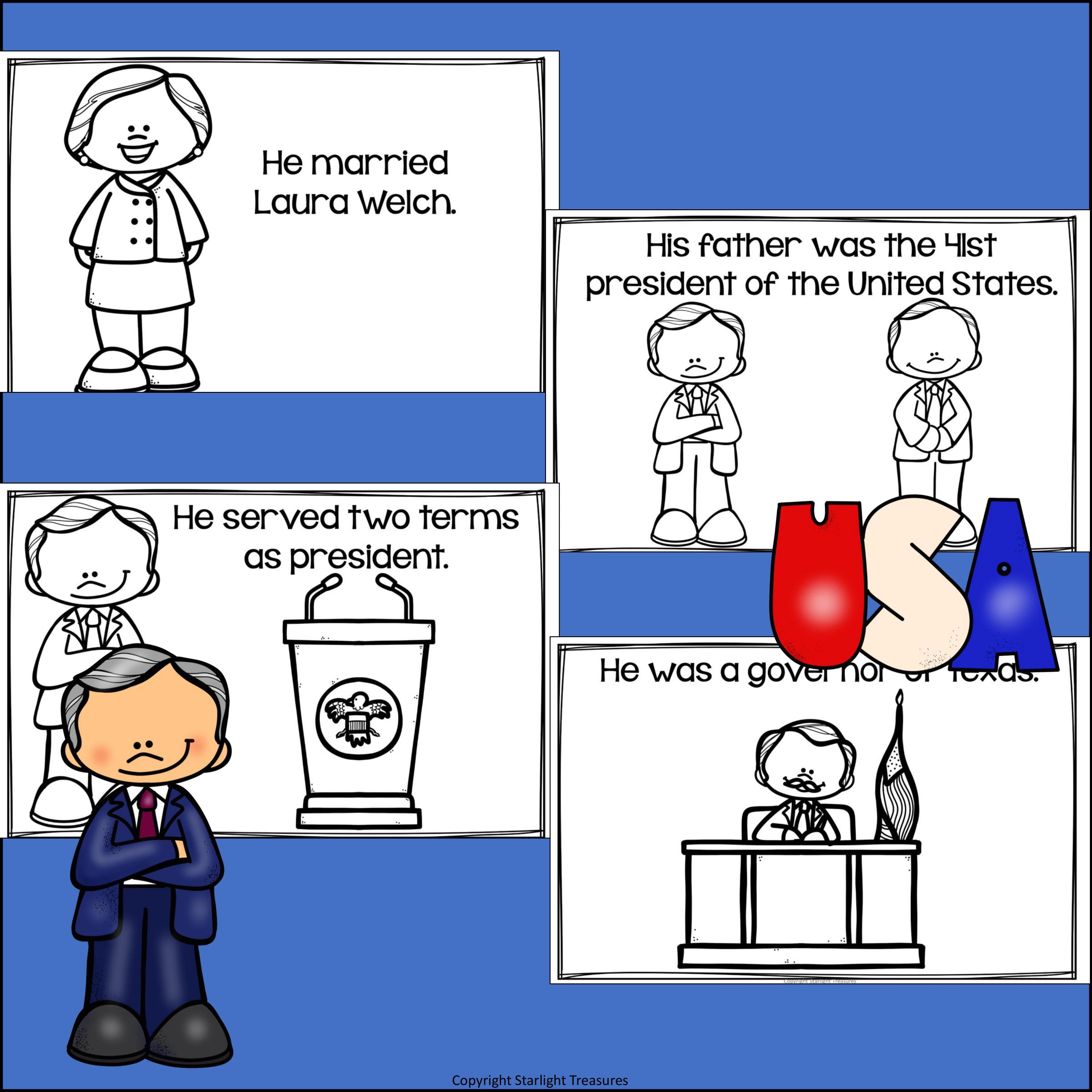 George W. Bush Mini Book for Early Readers: Presidents' Day