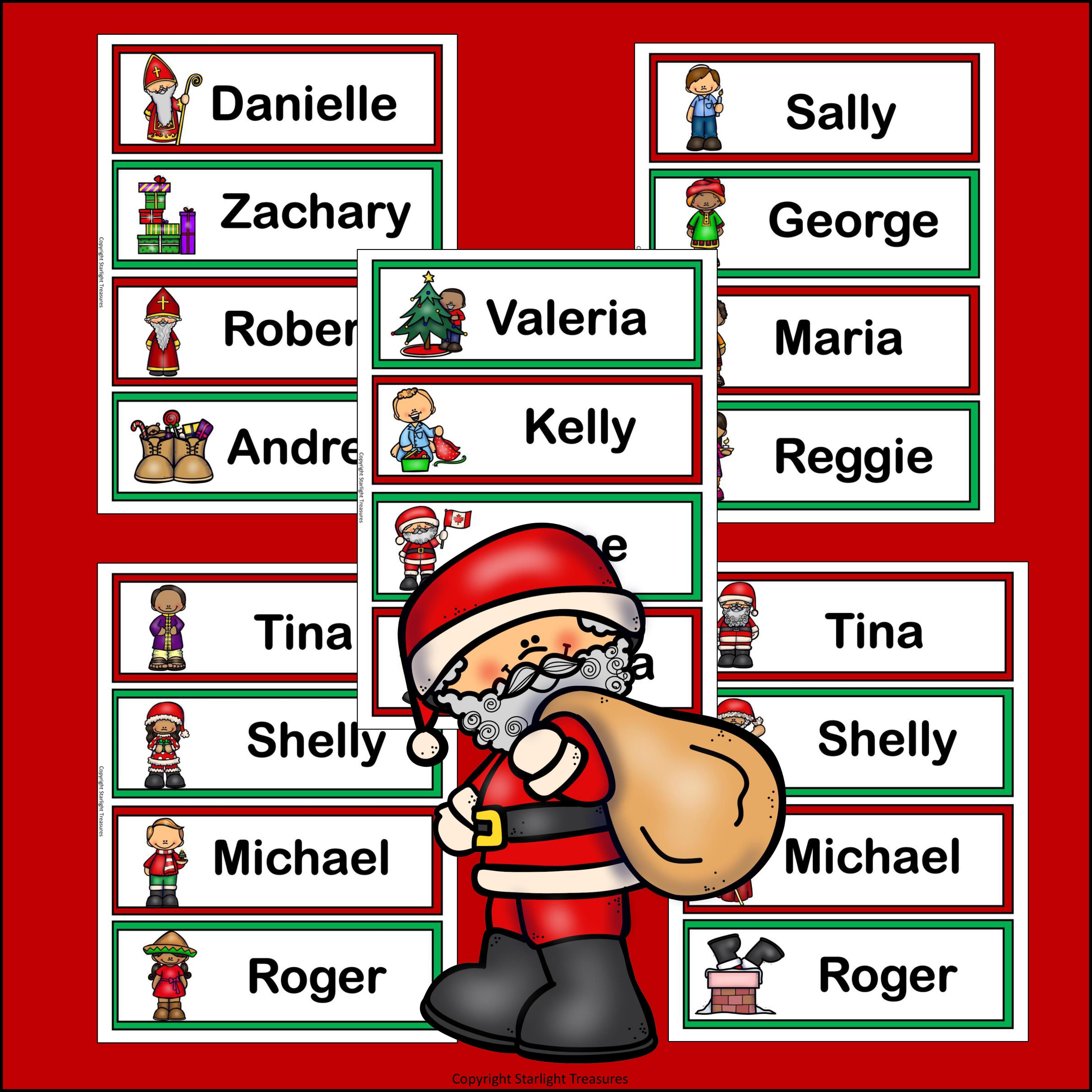 Christmas Around the World Name Tags - Editable