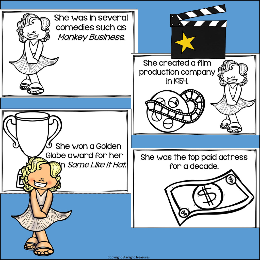 Marilyn Monroe Mini Book for Early Readers: Women's History Month