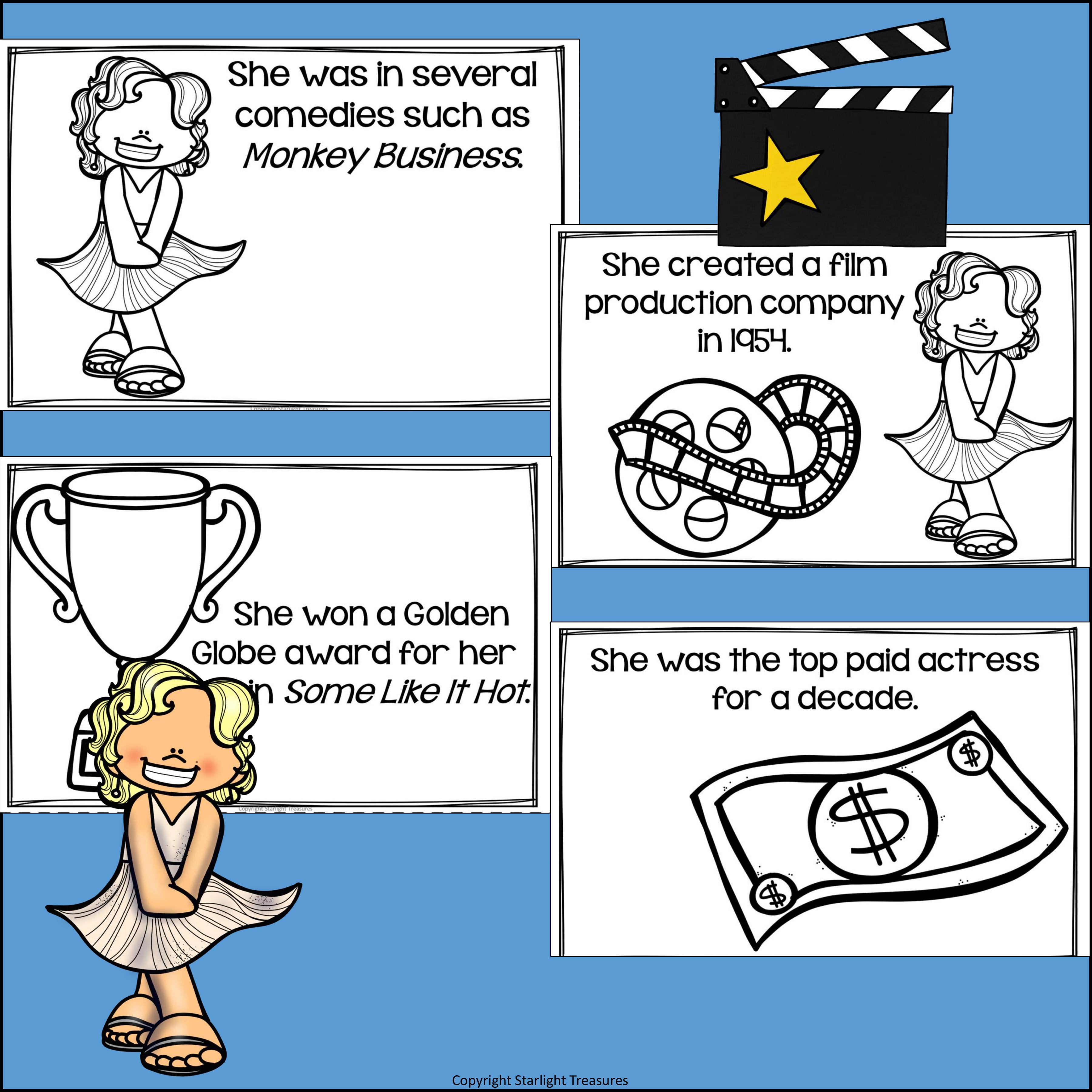 Marilyn Monroe Mini Book for Early Readers: Women's History Month