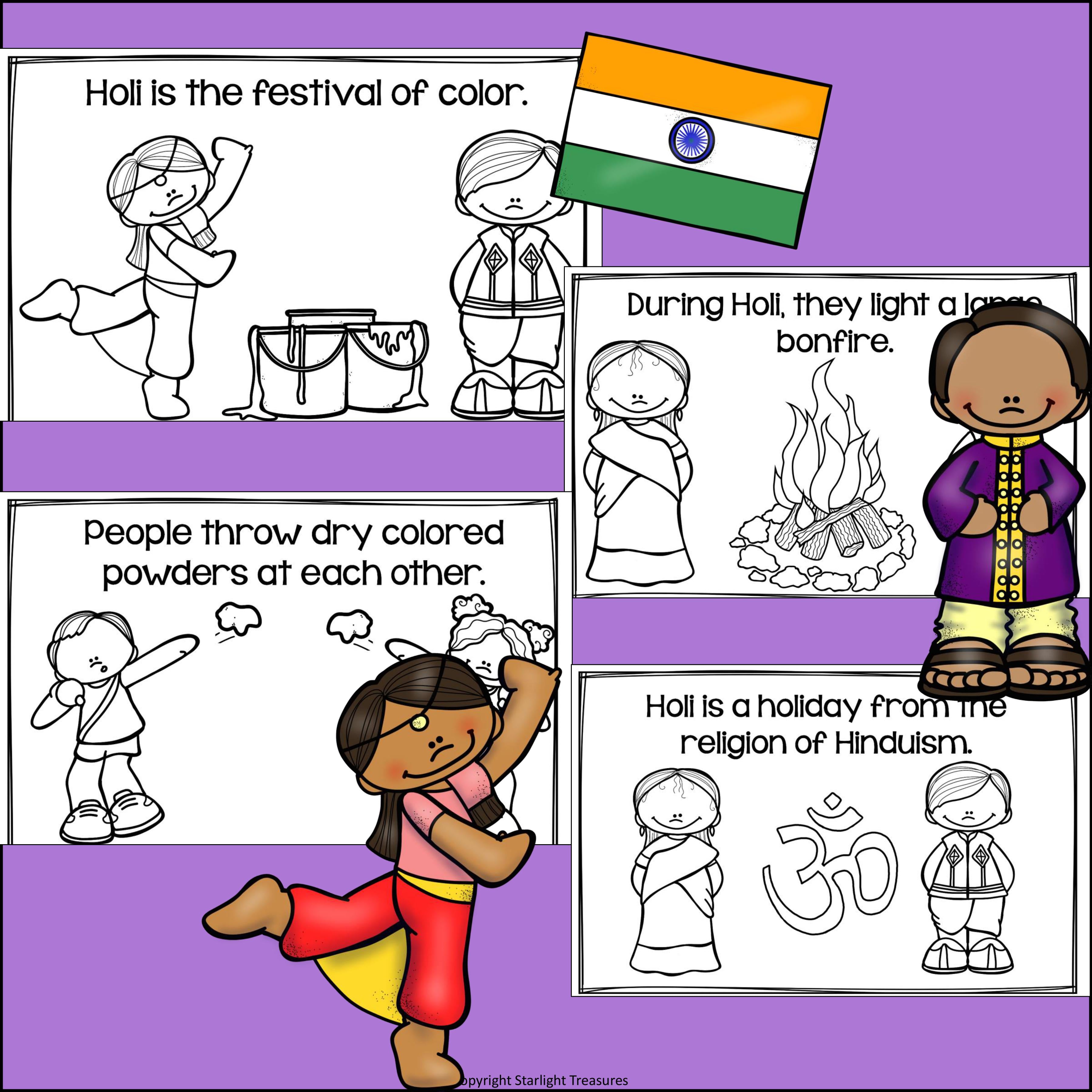 Holi Mini Book for Early Readers